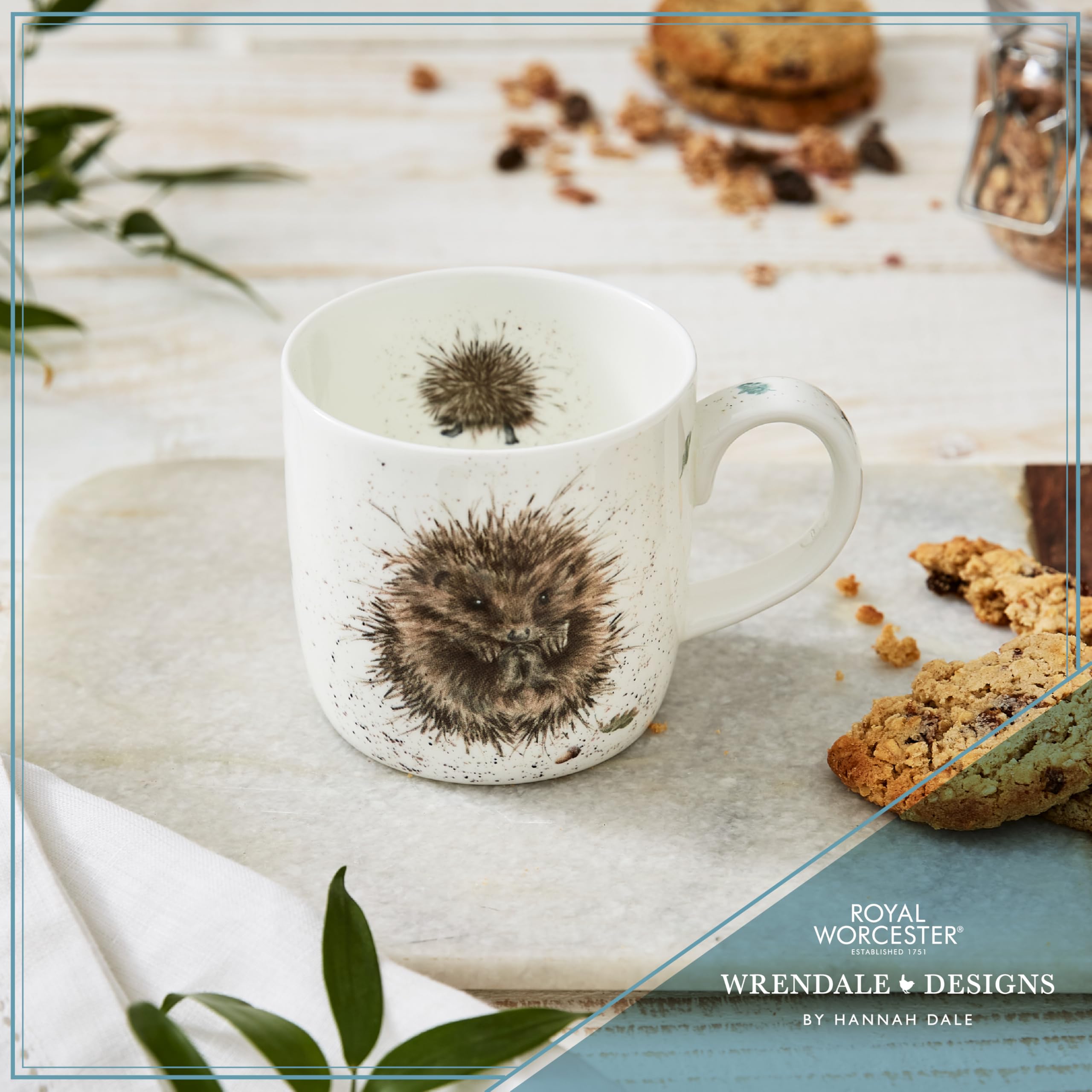 Royal Worcester Wrendale Designs Awakening Hedgehog Single Coffee Mug | Fine Bone China | 310ml 2