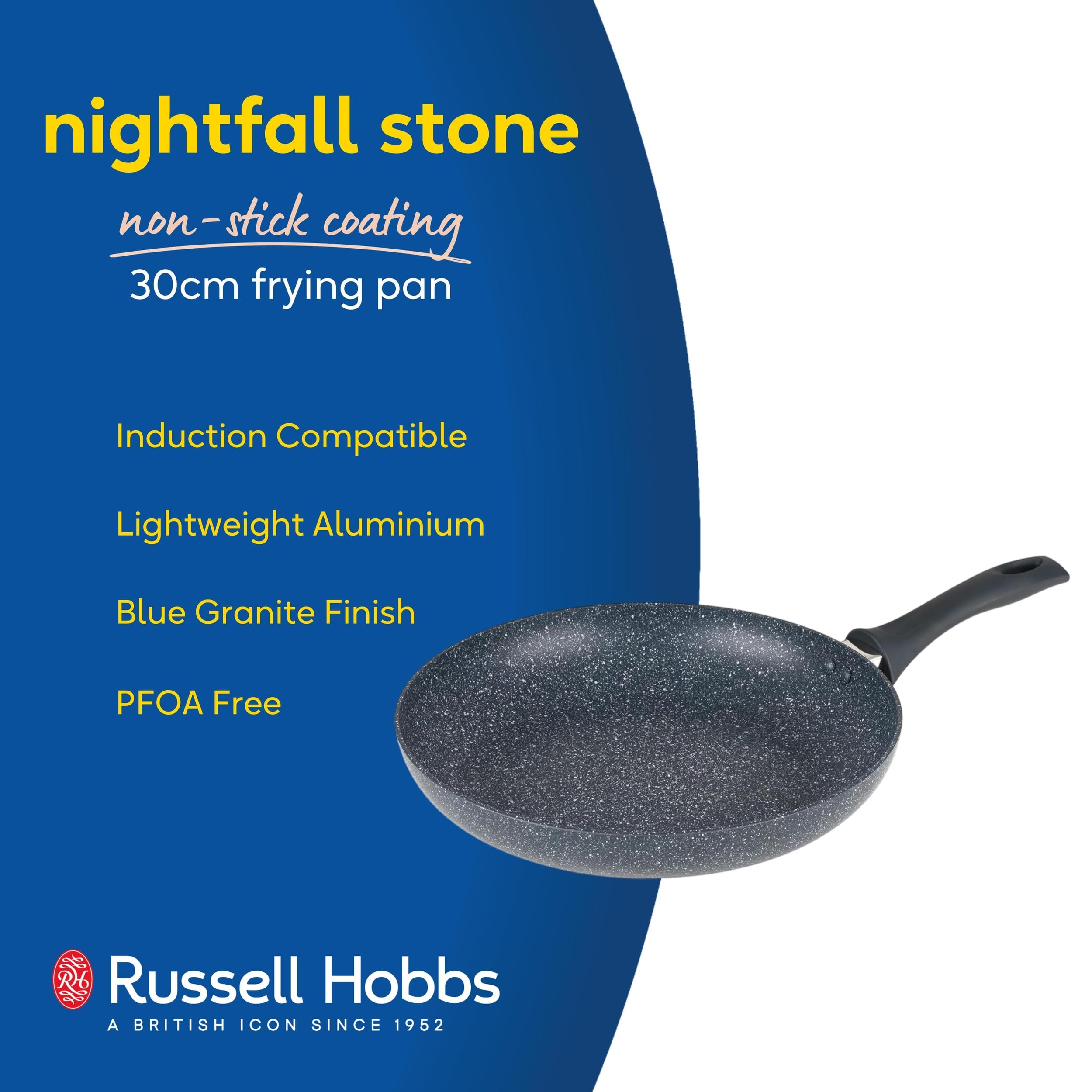Russell Hobbs Nightfall Stone Frying Pan - 30cm, Non-Stick, Induction Compatible | PFOA Free 2