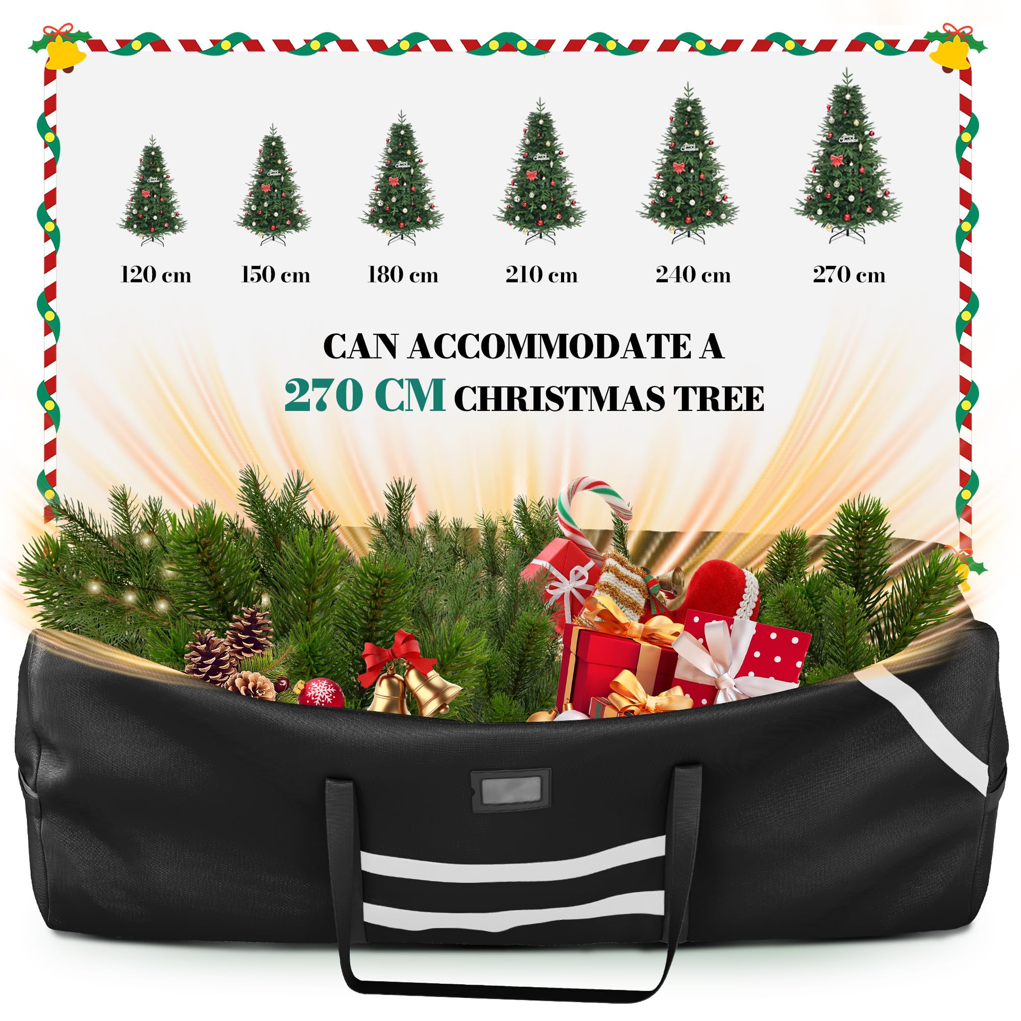YITAHOME Artificial Christmas Tree Storage Bag | Fits Up to 9 ft Trees | Waterproof Oxford | Black 5