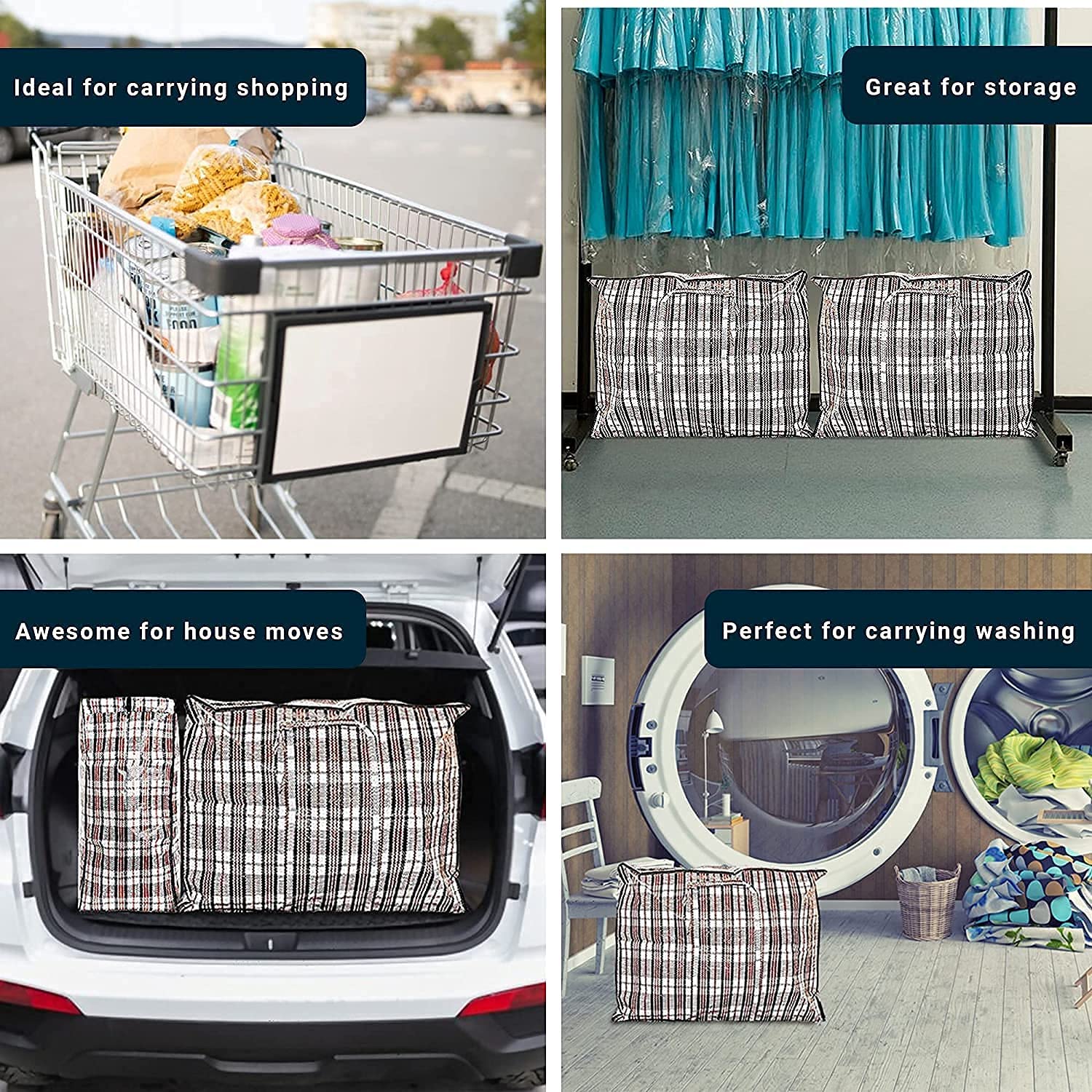 AVLASH XL Waterproof Moving Bags - Heavy Duty Reusable Laundry Storage | Pack of 5 7