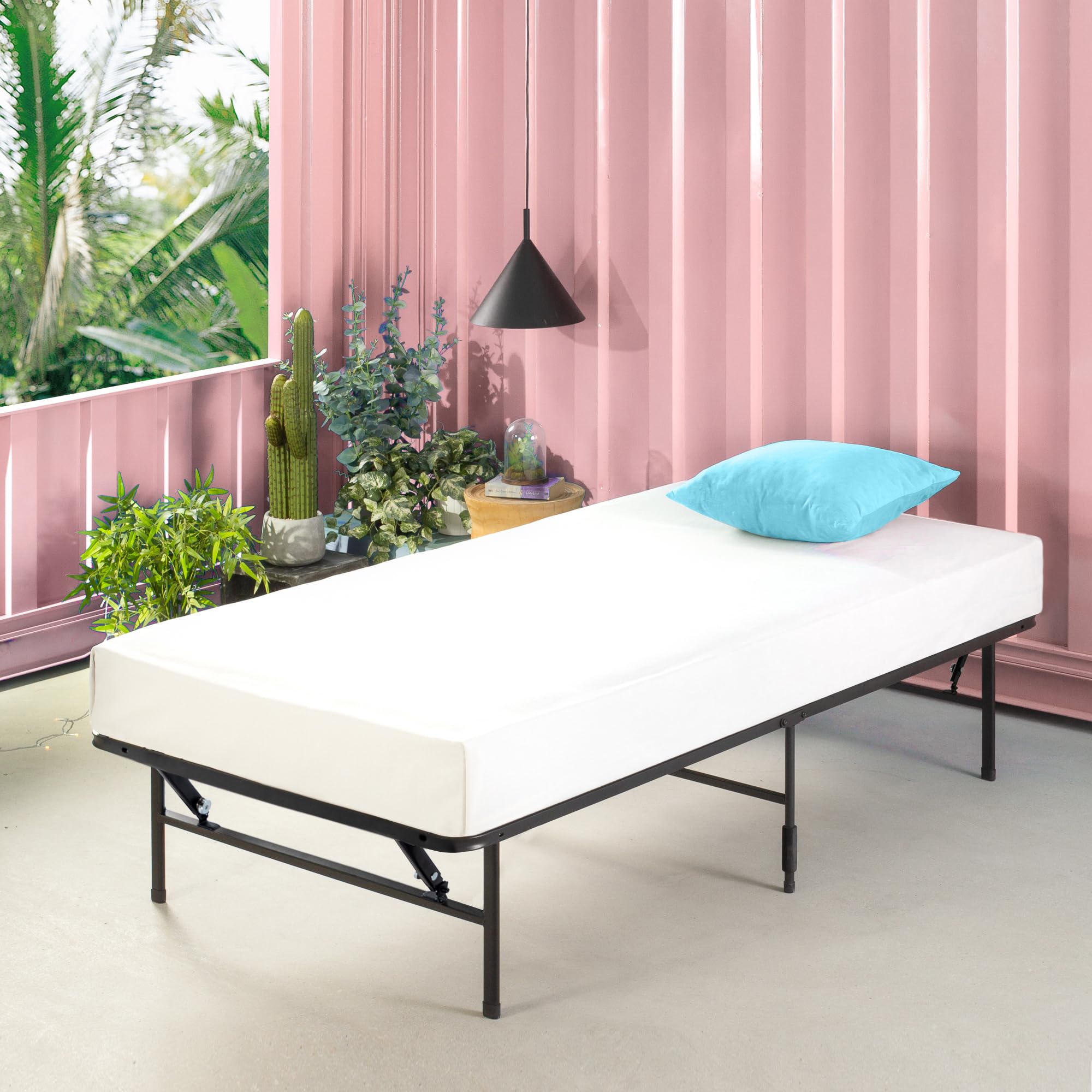 Zinus Shawn SmartBase Folding Bed Frame - Single (90 x 190 cm) | Tool-Free Setup | 14 Inch Storage 4