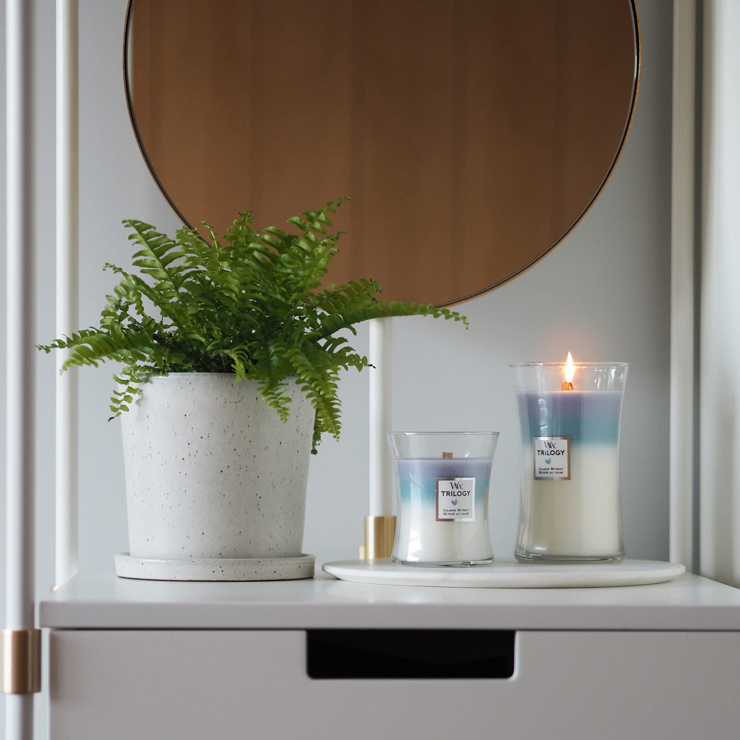 WoodWick Large Hourglass Trilogy Scented Candle - Calming Retreat | Crackling Wooden Wick 4