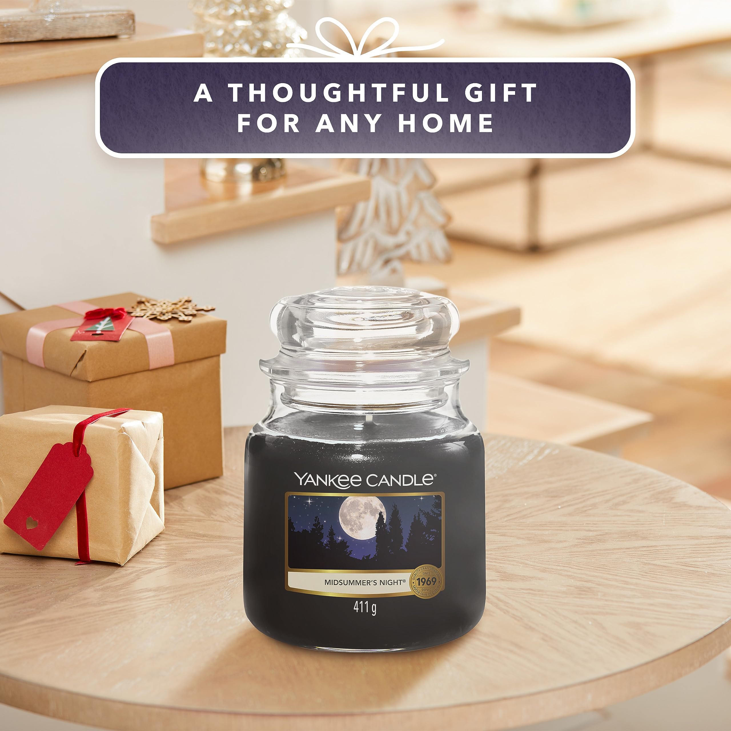 Yankee Candle Midsummers Night Medium Jar Candle - Masculine Blend Scent | 839g 5