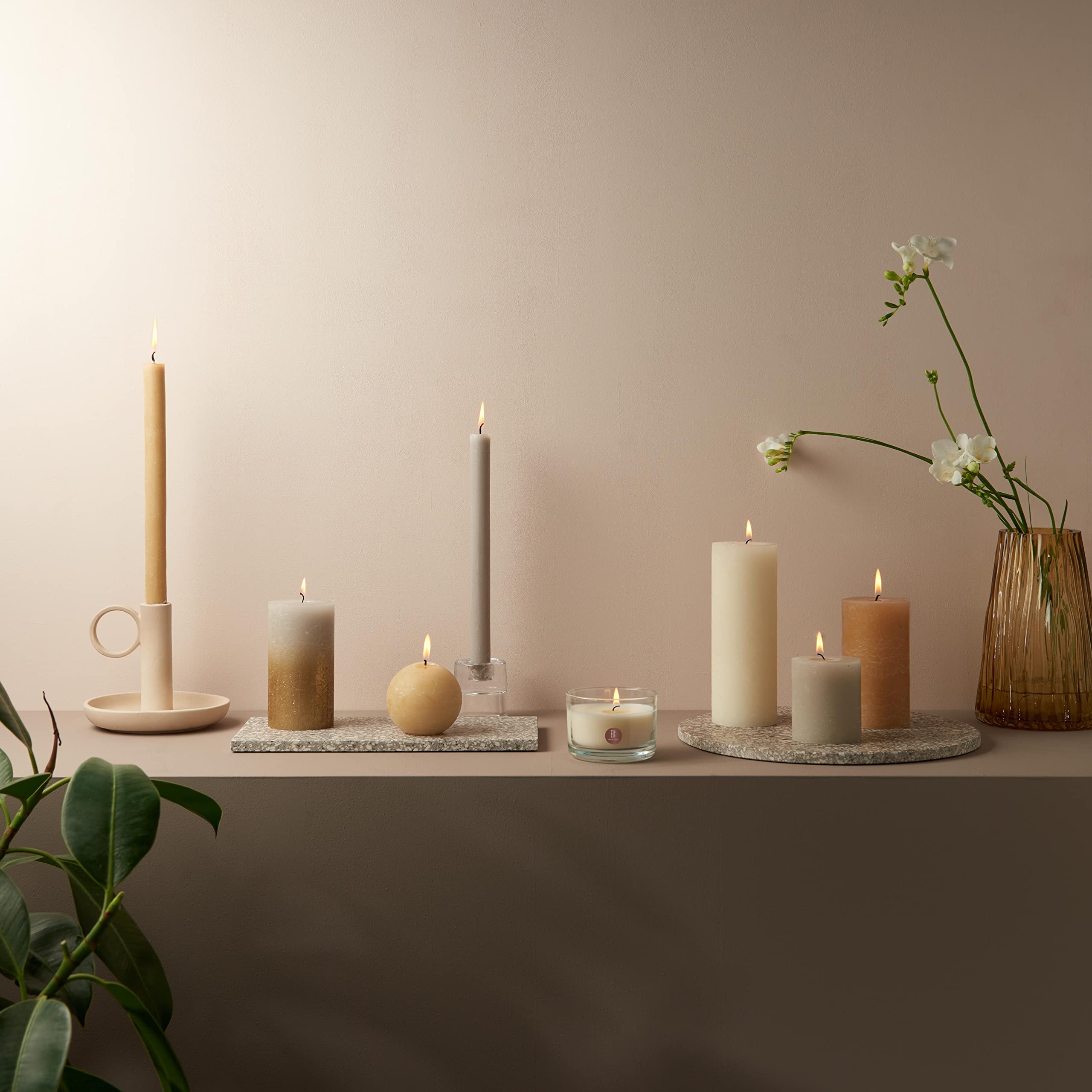 BOLSIUS Rustic Dinner Candles - Ivory - 9 Pack | 13 Hour Burn Time | 27cm Height 4