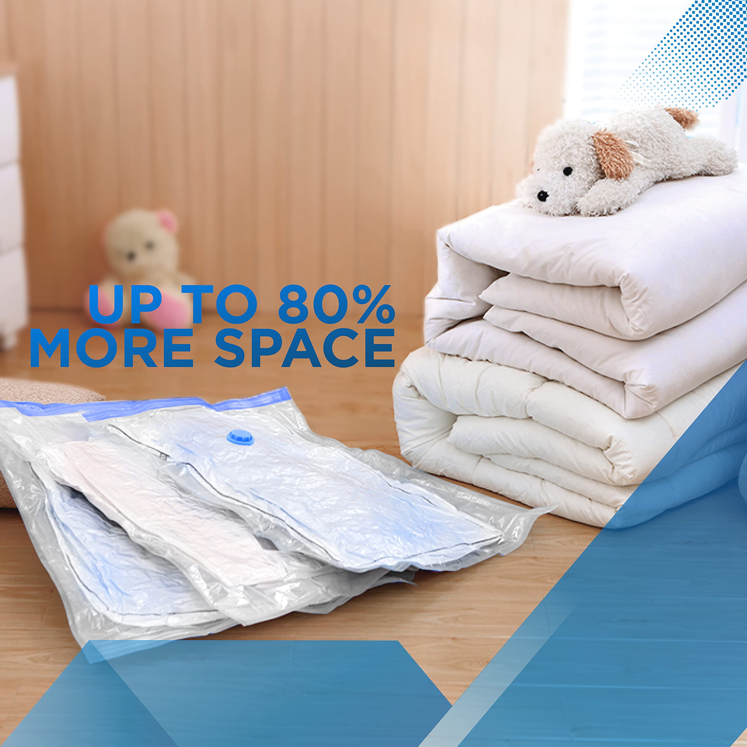 KEPLIN Vacuum Storage Bags - Maximize Space for Clothes & Bedding | Secure Double Zip Valve | 6 Pack Large (60cm x 80 cm) 3
