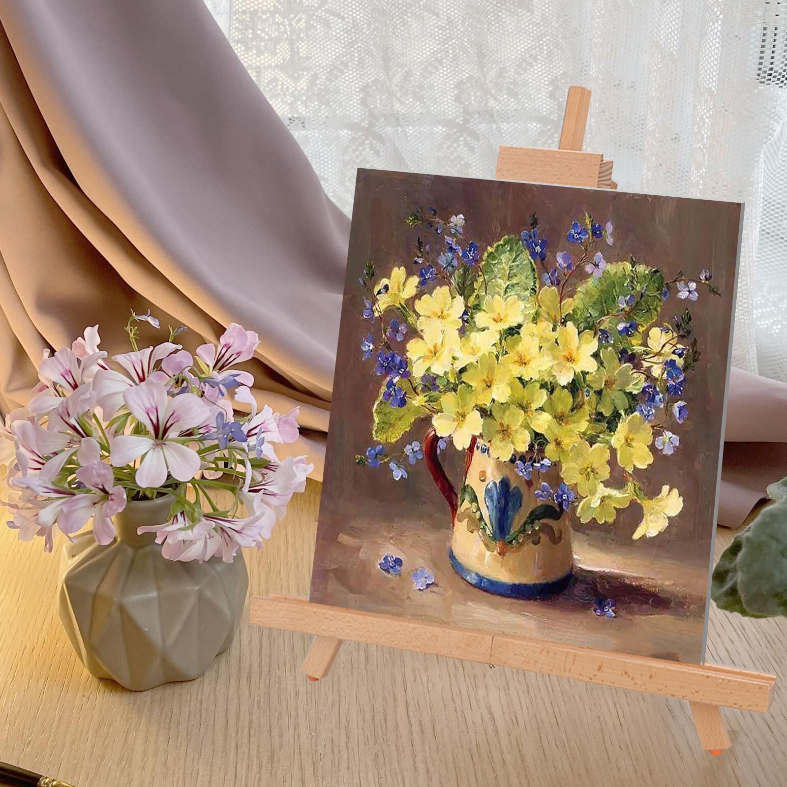 ASelected Wooden Tabletop Easel - 45cm Adjustable Height | Beech Wood | Foldable Design 6