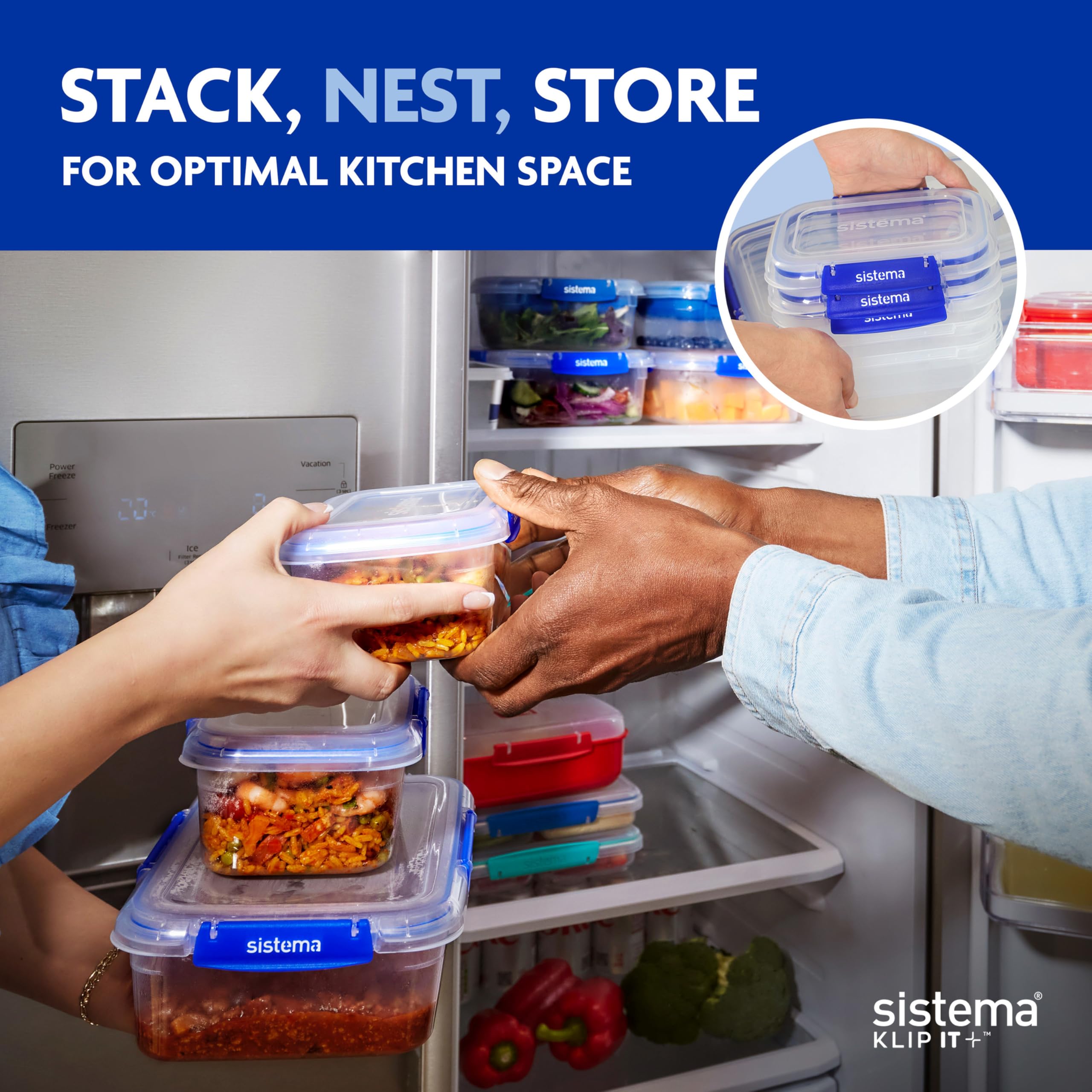 Sistema KLIP IT PLUS Food Storage Containers - 1L Capacity, Airtight & Leakproof | 4 Pack 6
