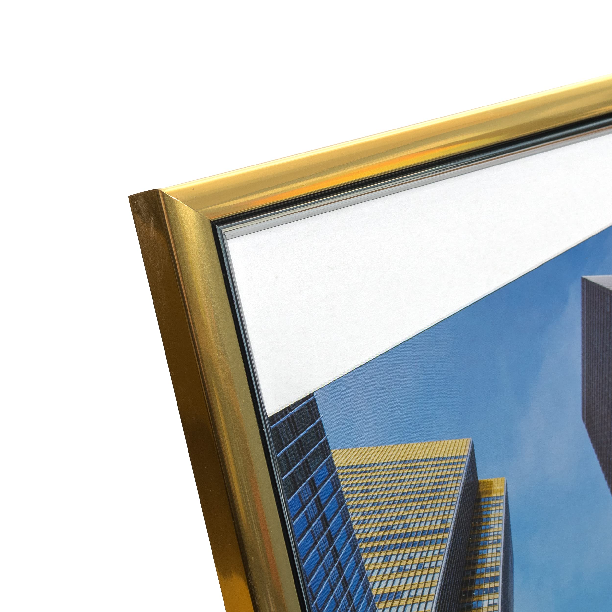 Hampton Frames EASY LOADER Document Frame | A4 (21x30cm) | Gold Plastic | Freestanding/Wall Mount 3