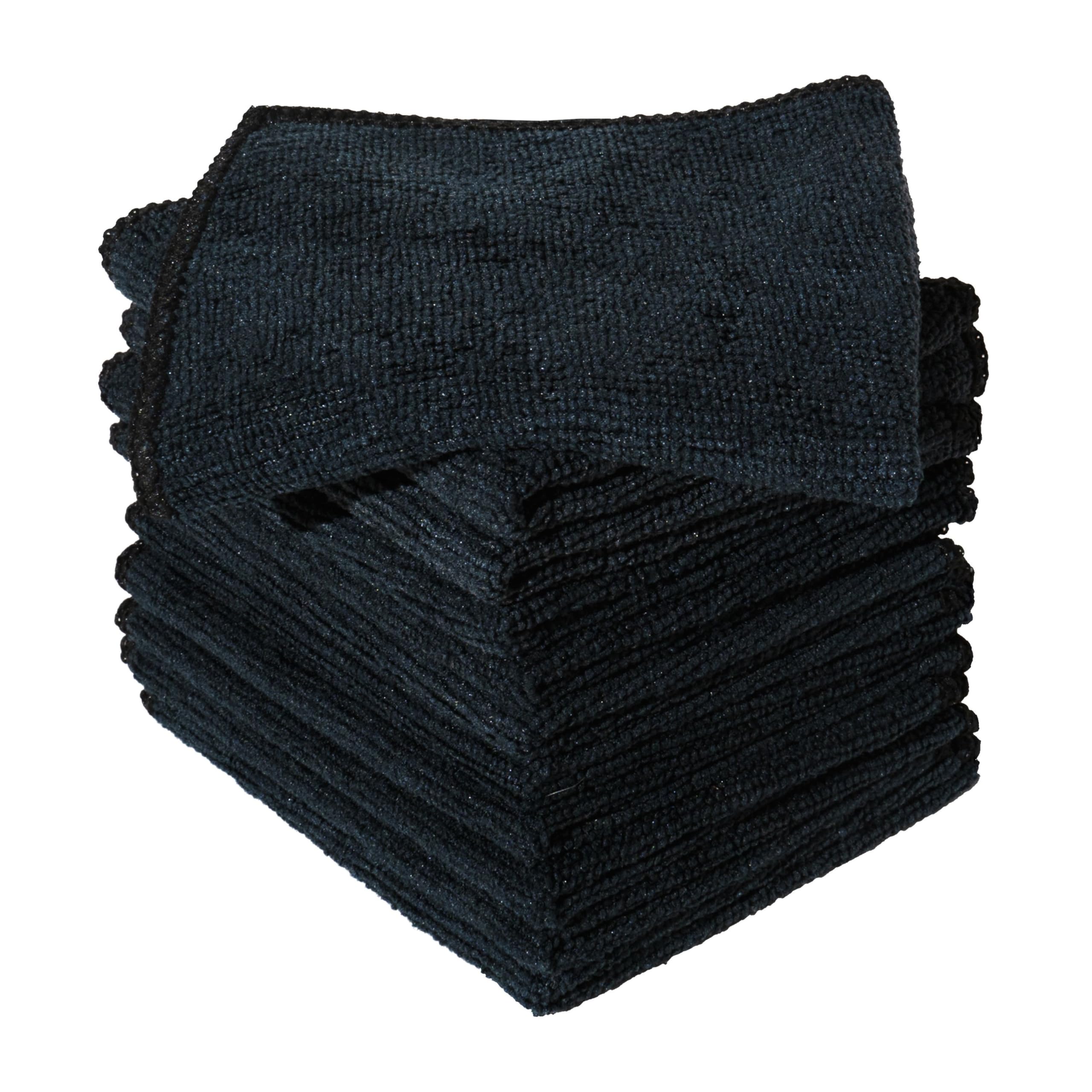 Furniture Clinic Microfibre Cleaning Cloths - Pack of 10, Black, Lint Free | 20cm x 25cm 1