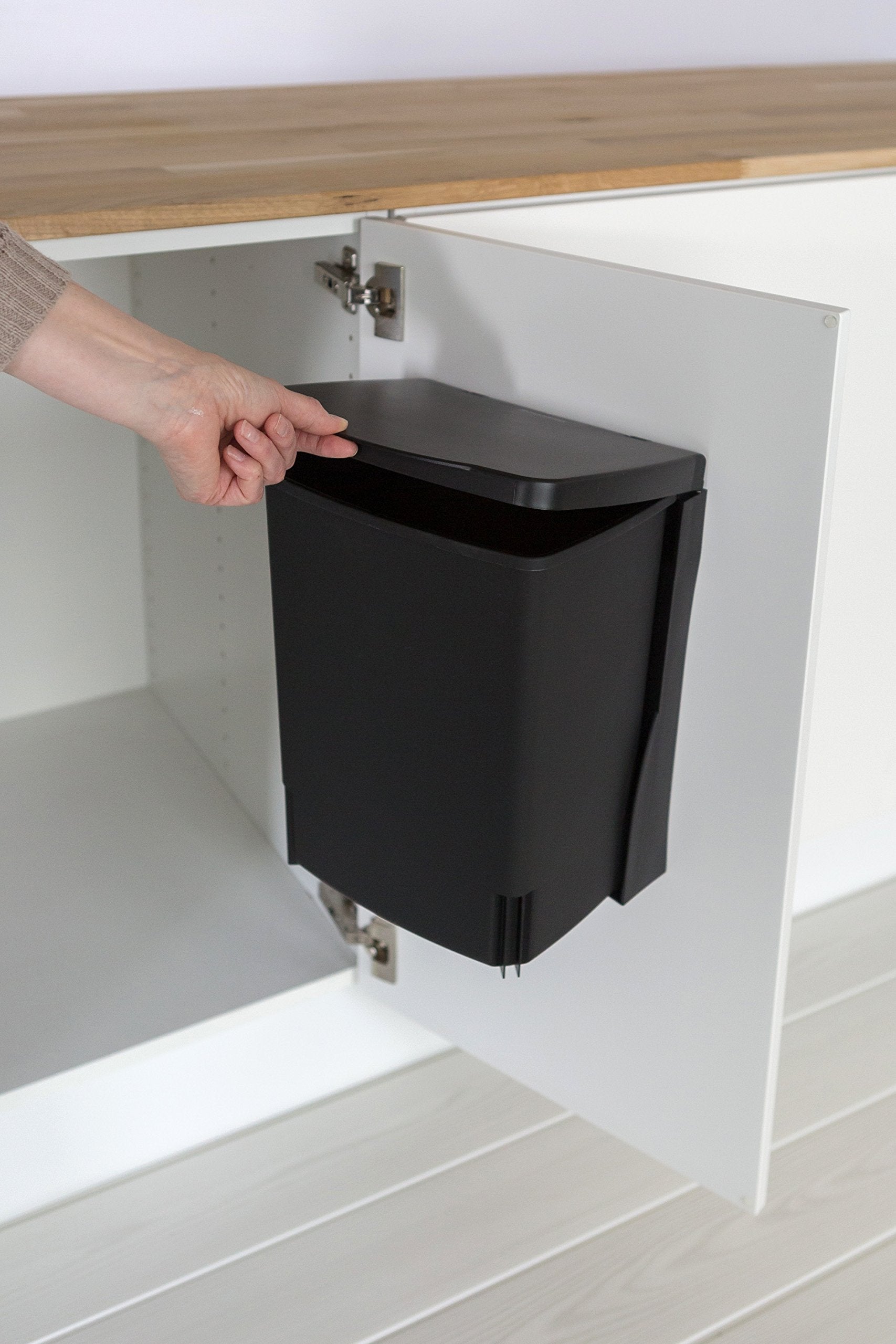 Brabantia Built-in 10L Under Kitchen Counter Bin | Easy Install | Auto Closing Lid | Black Plastic 4