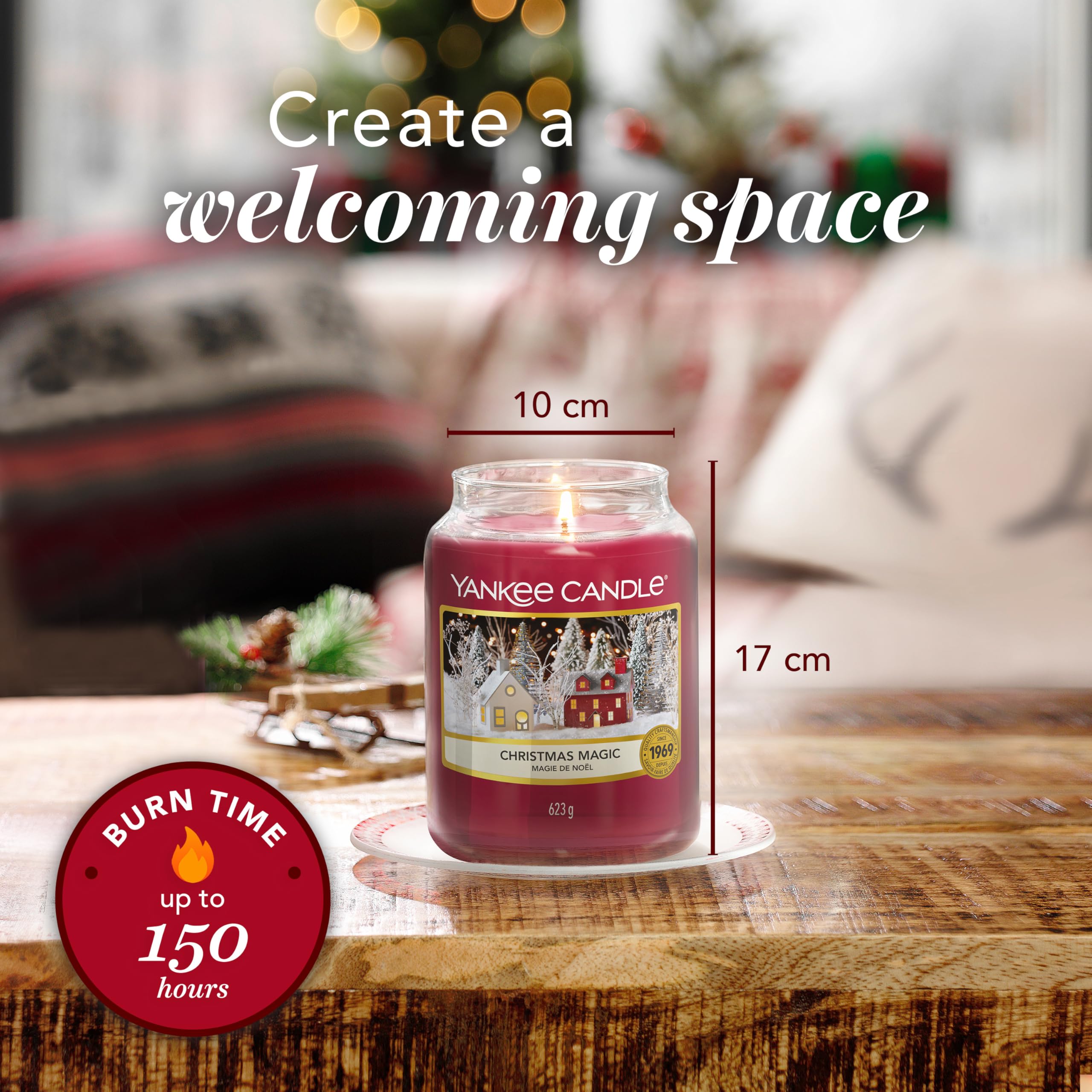 Yankee Candle Christmas Magic Large Jar Candle | Up to 150 Hours Burn Time | 623g 6