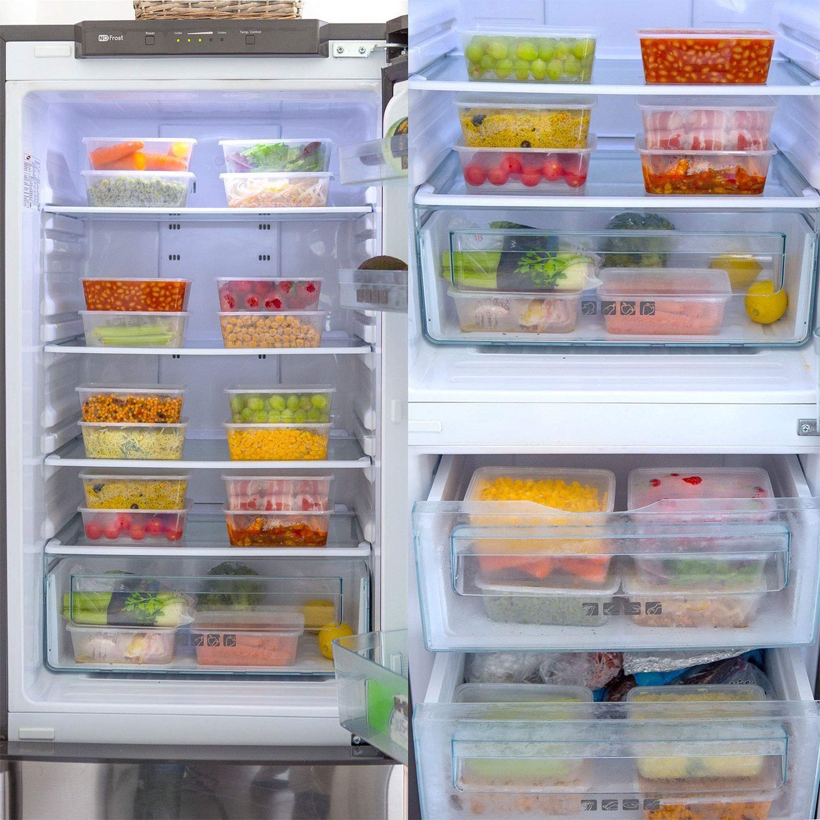 Zuvo Clear Plastic Food Containers - 30 Pack, 500 ML | BPA Free, Microwave & Freezer Safe, Stackable 7