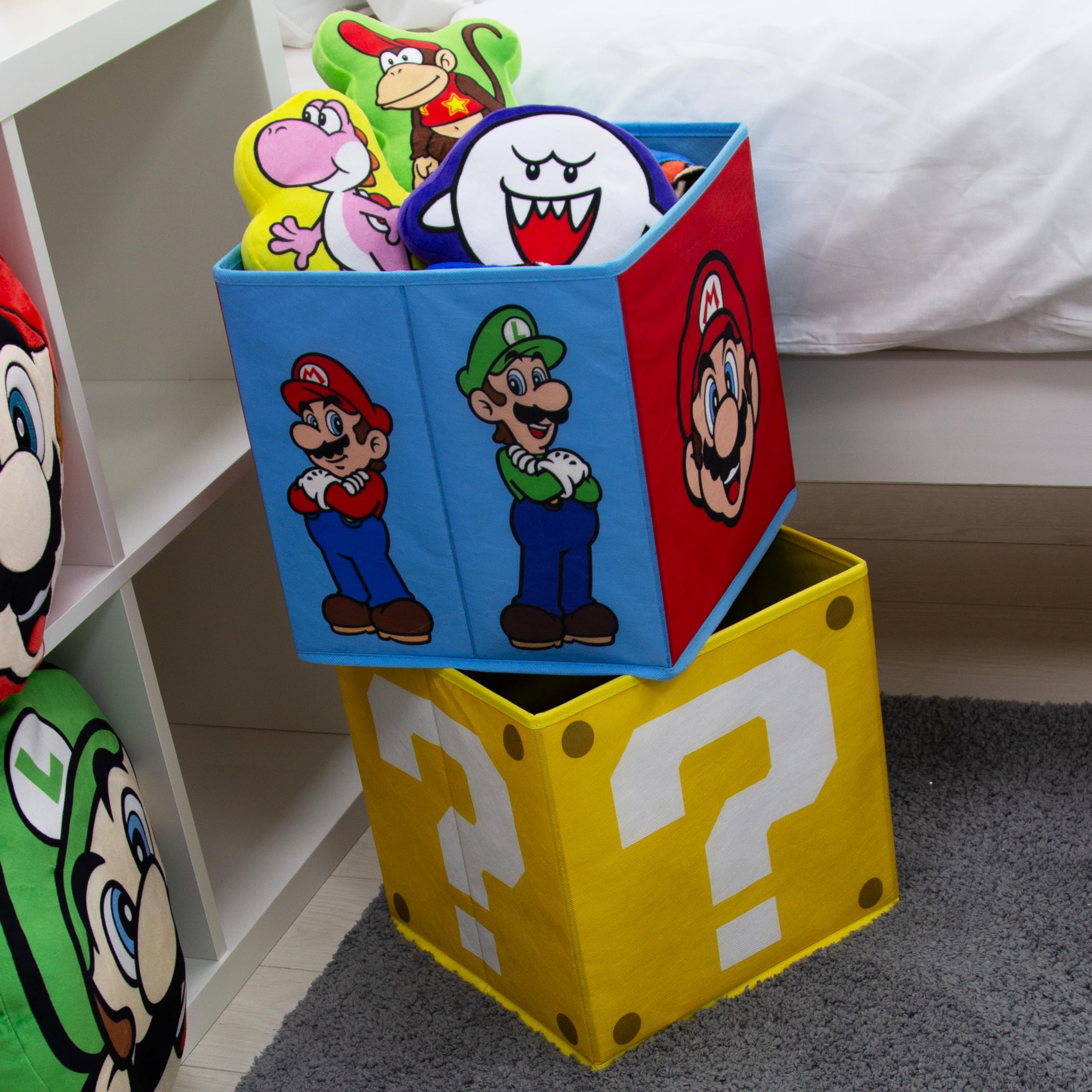 Character World Nintendo Super Mario Storage Boxes - 2 Pack Foldable Cubes | 30cm x 30cm 7