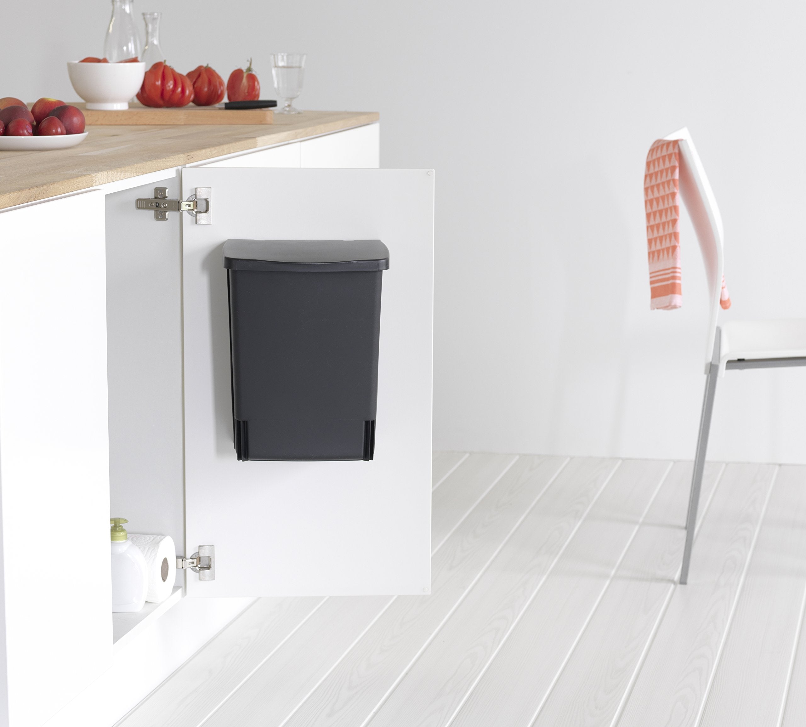 Brabantia Built-in 10L Under Kitchen Counter Bin | Easy Install | Auto Closing Lid | Black Plastic 3