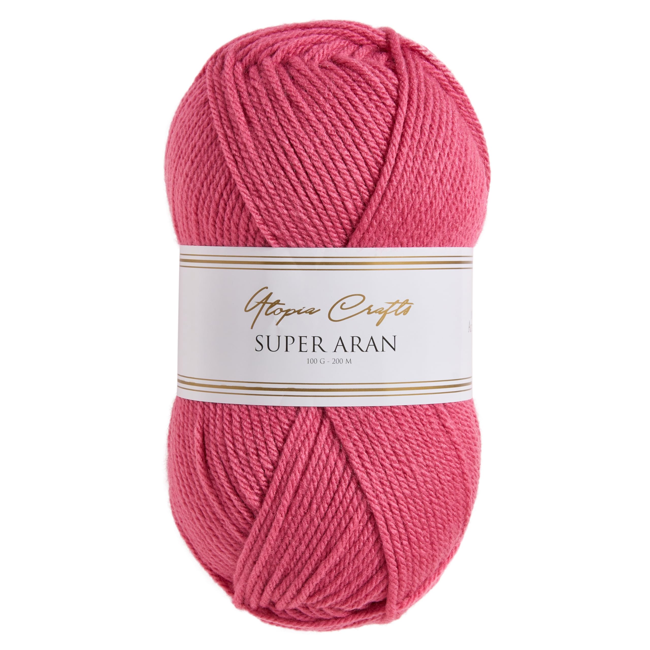 Utopia Crafts Super Aran Yarn - 100% Acrylic, Petal Pink | 100g Skein | Oeko-Tex Certified 1