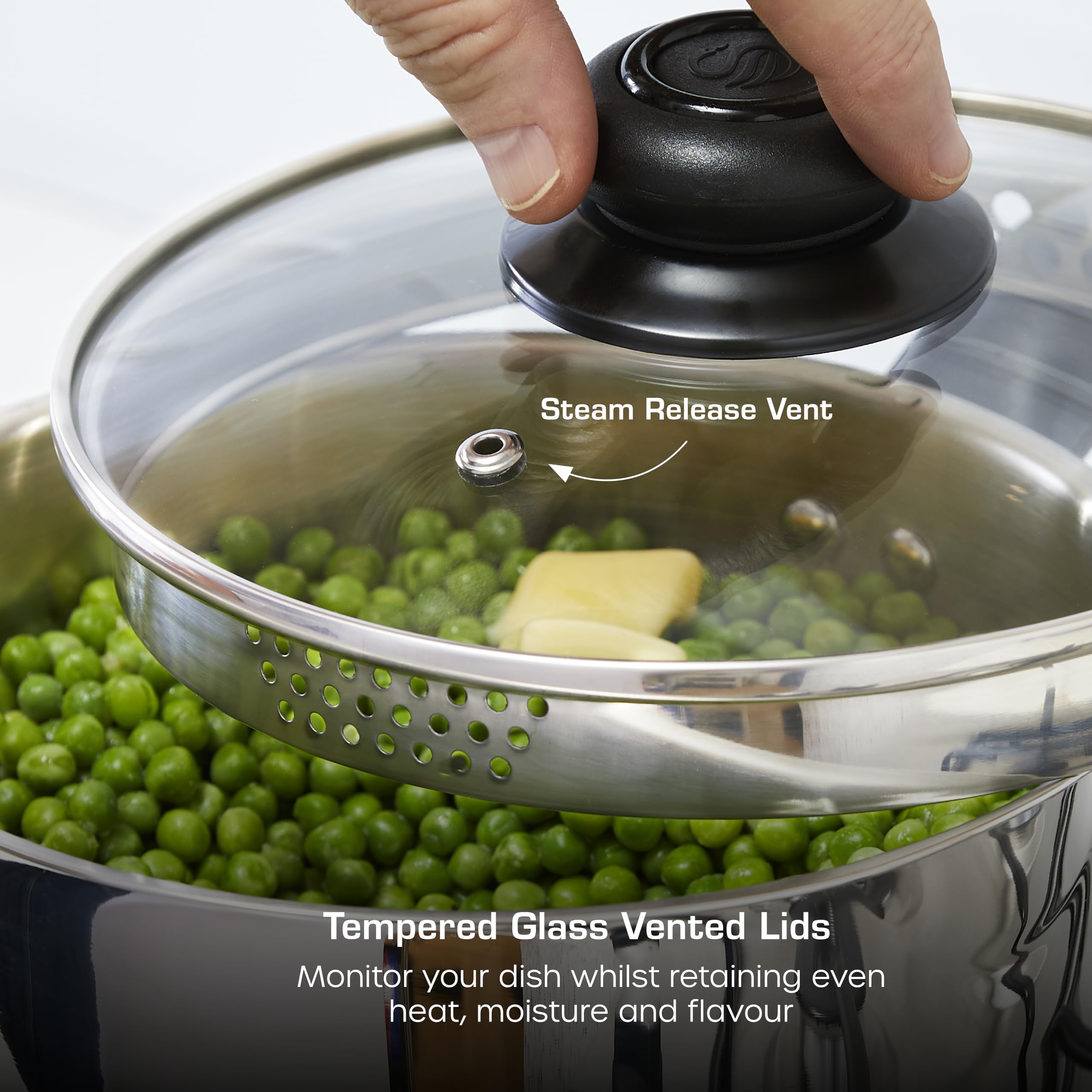 Swan Townhouse 3 Piece Stainless Steel Saucepan Set | 16/18/20cm Sizes | Induction Compatible 4