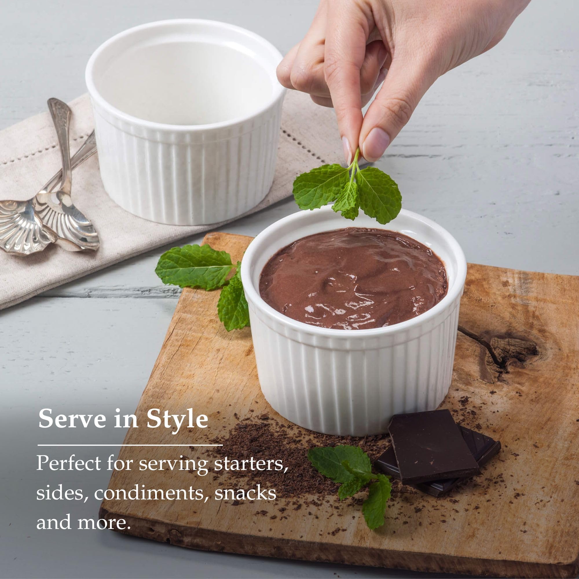 WM Bartleet & Sons 1750 Deep Porcelain Ramekins - Set of 2 | 10cm Diameter | Oven Safe 5