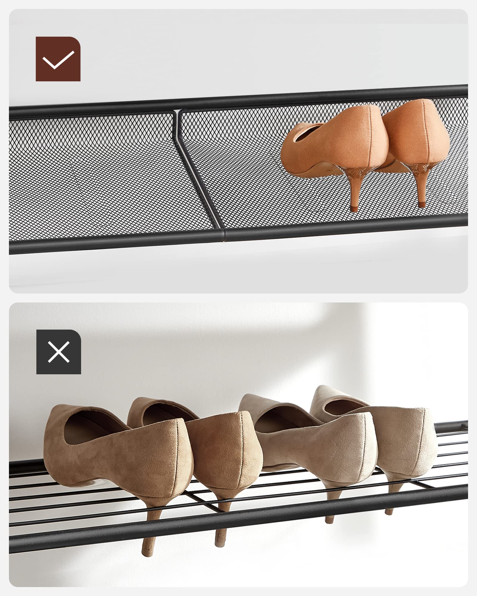 VASAGLE 5-Layer Shoe Rack - Rustic Industrial Design | 20-25 Pair Capacity | 93cm Height 8