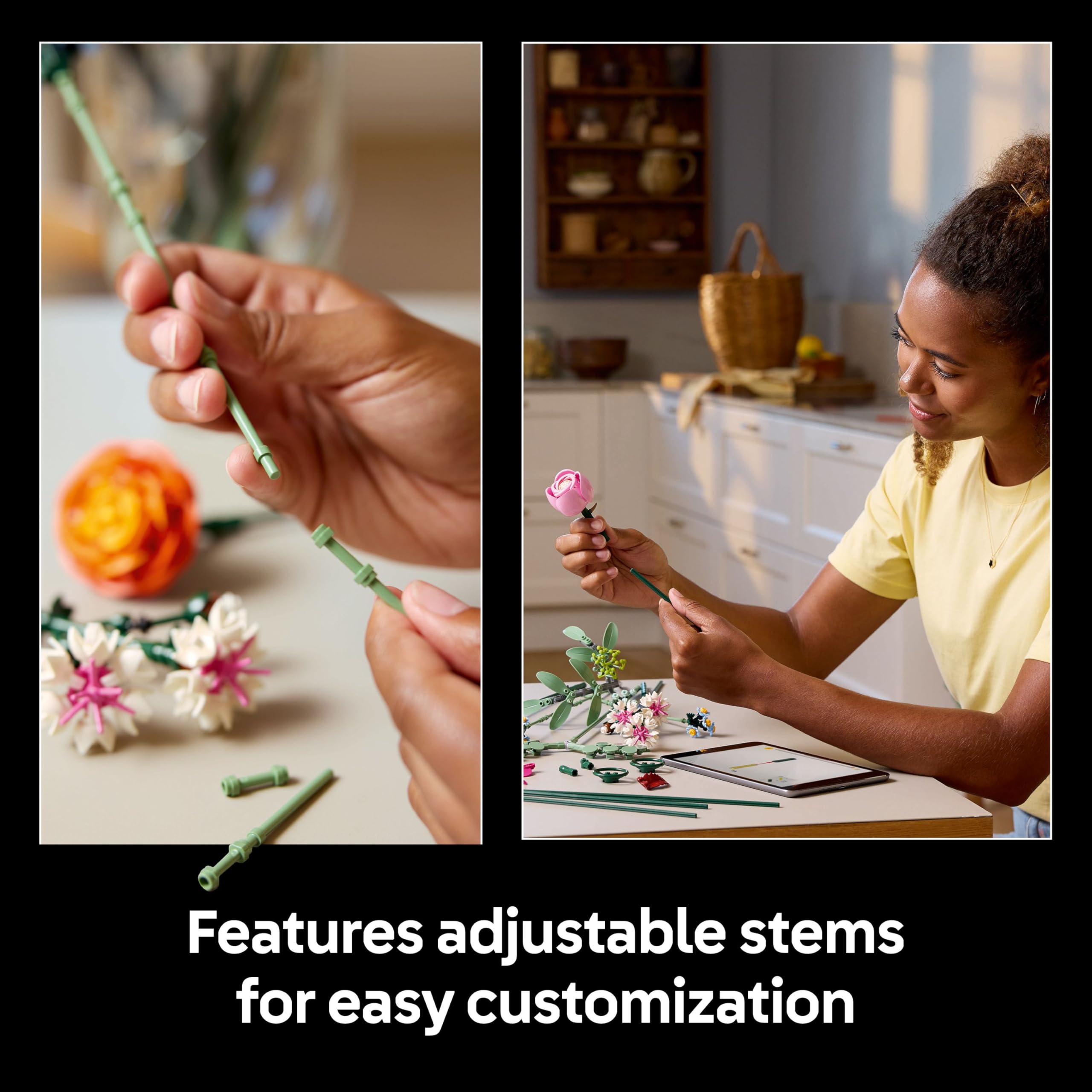 LEGO Botanicals Pretty Pink Flower Bouquet 10342 - 15 Buildable Stems | Adjustable | 749 Pieces 4