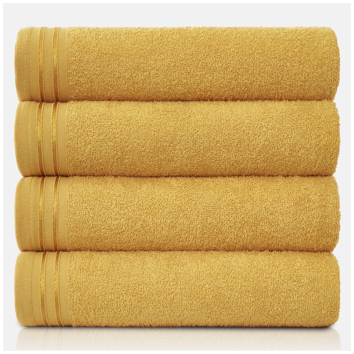 GC GAVENO CAVAILIA Wilsford Bath Sheets - 4 Pack Egyptian Cotton | 450 GSM | 75X135 Cm | Ochre 1