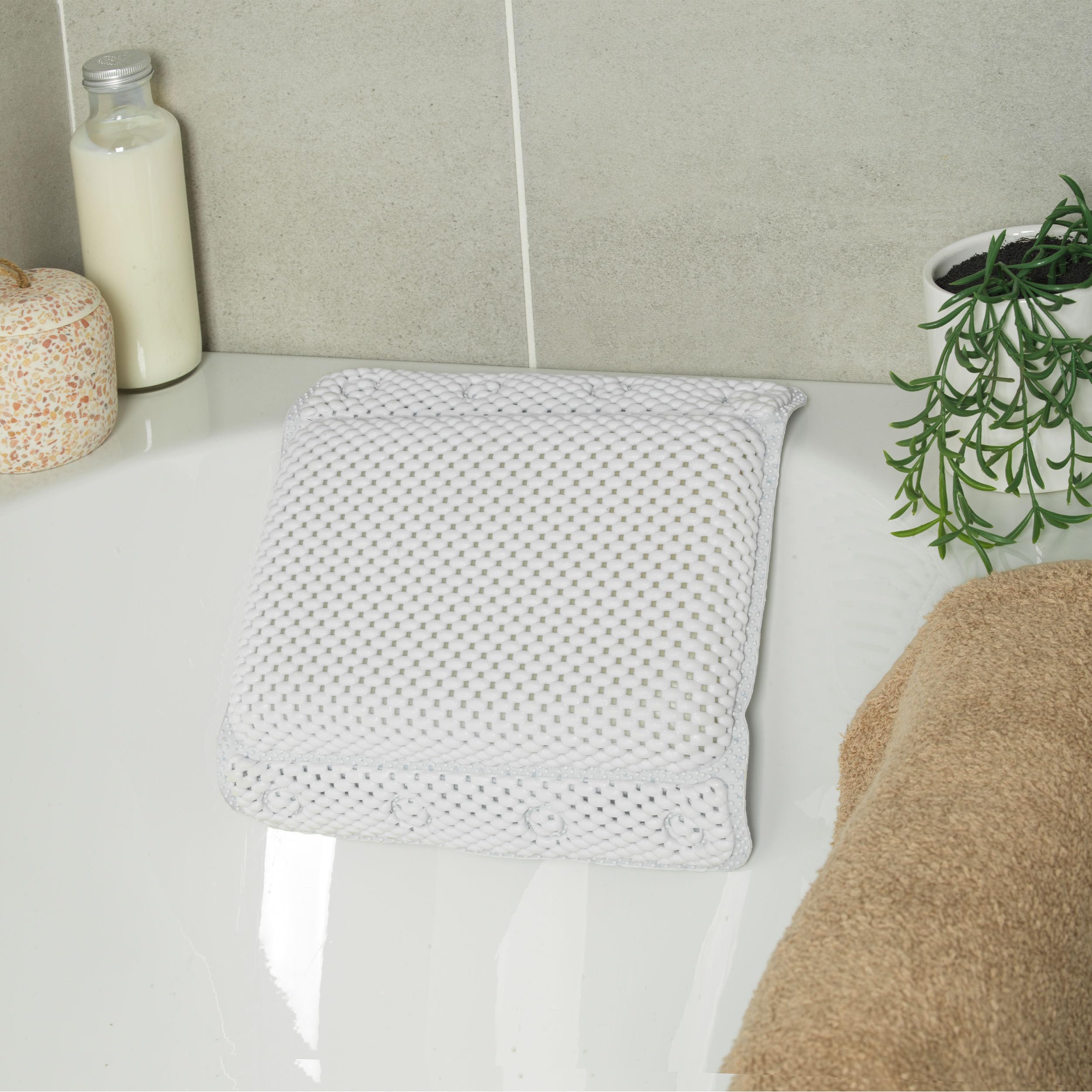 Beldray Anti Bac Bath Pillow - Secure Suction Cups | Cushioned Support | Easy to Clean 3