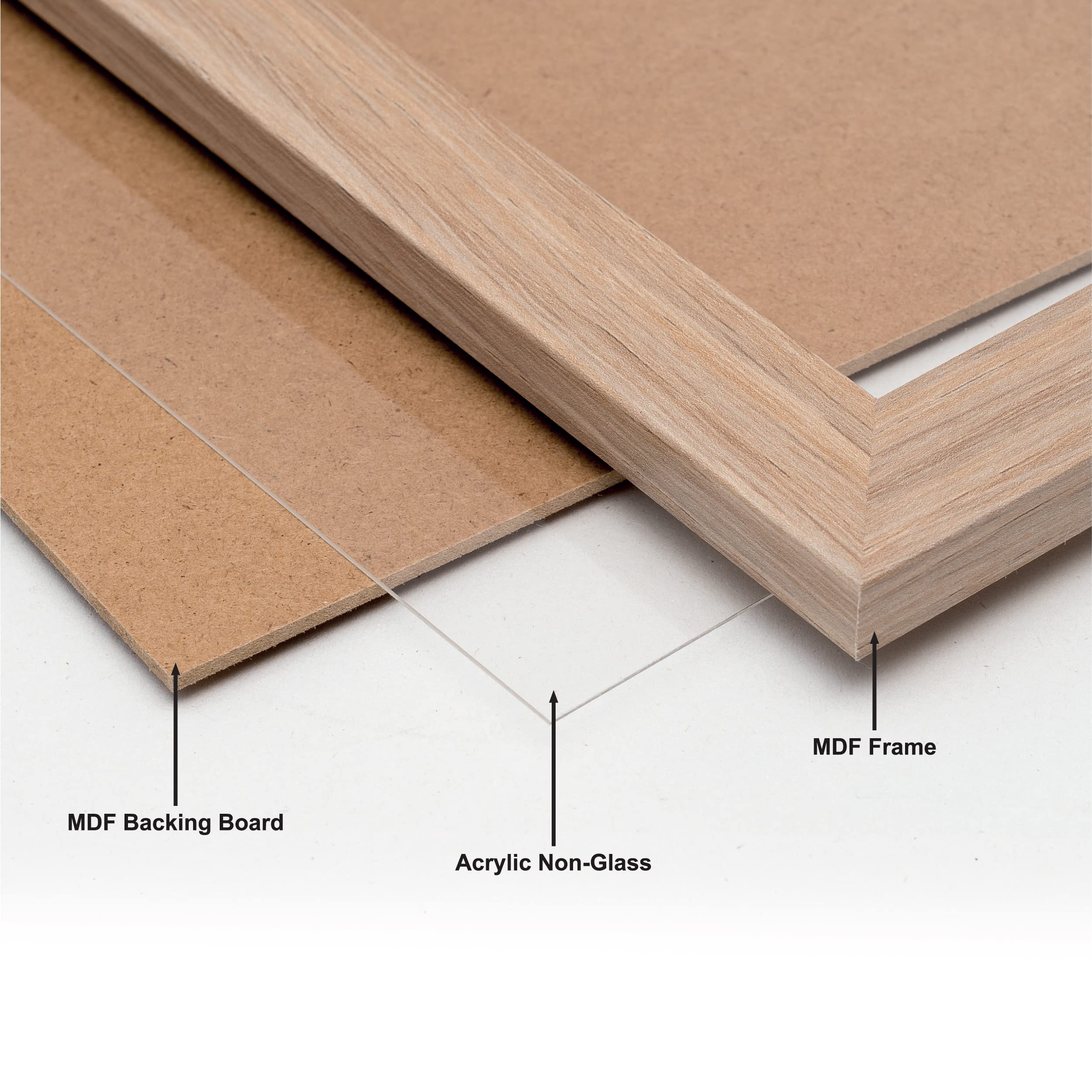 Hampton Frames Square Poster Frame 30x30cm Oak Effect | Lightweight Plexi Front | Pack of 1 5