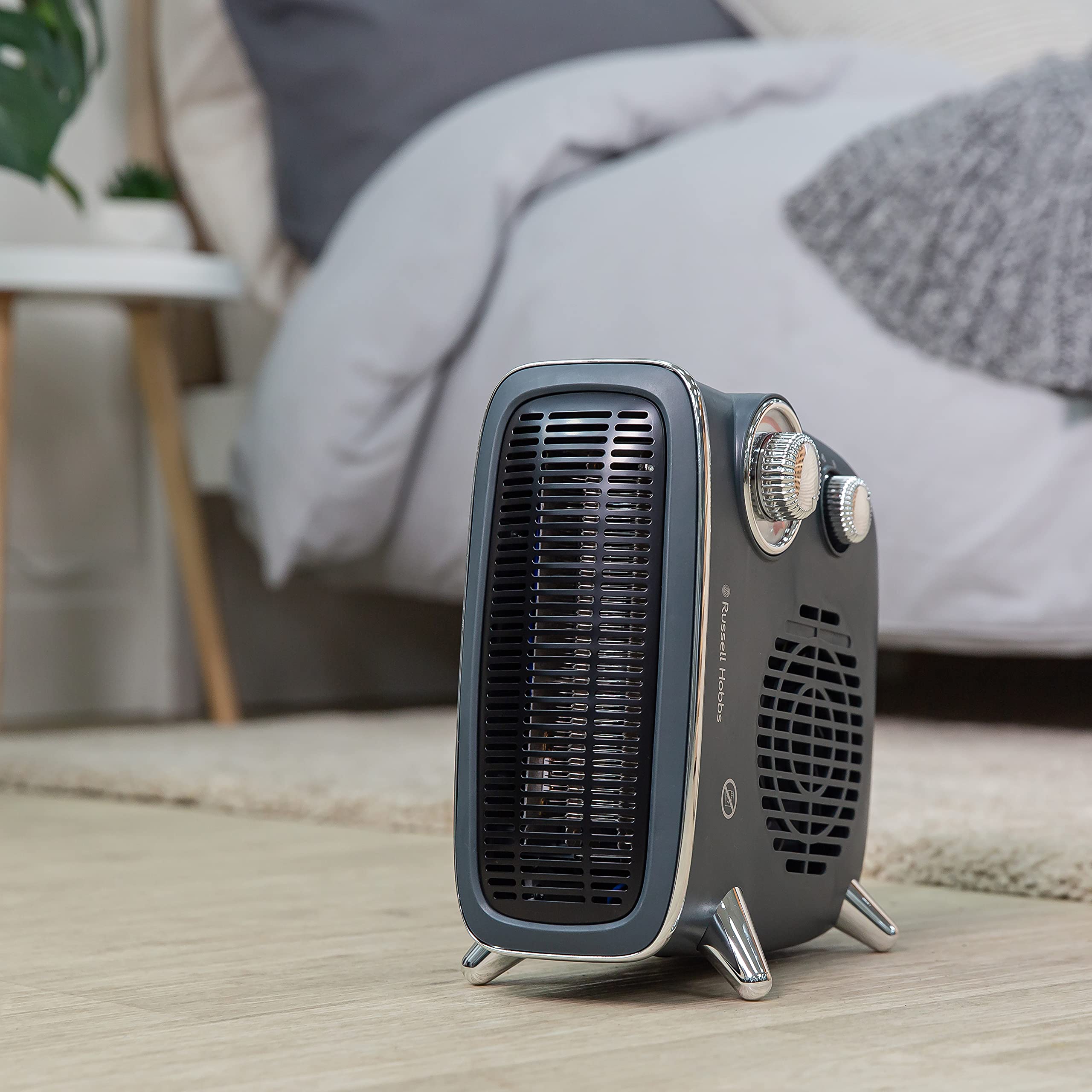 Russell Hobbs Retro Electric Fan Heater - 1.8KW | Adjustable Thermostat | Grey | RHRETHFH1001G 6