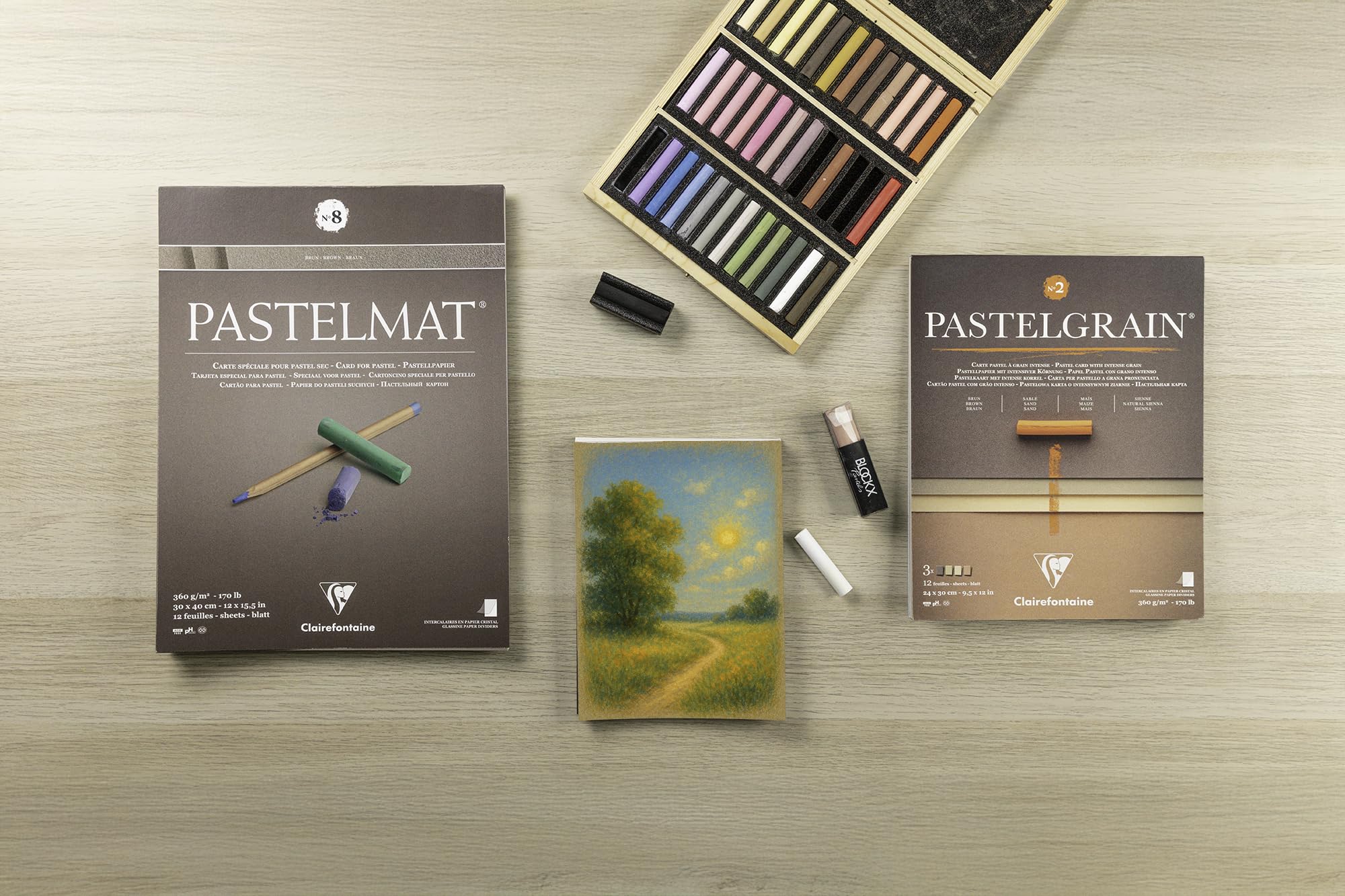 Clairefontaine Pastelmat Glued Pad - 12 Sheets for Dry & Wet Pastel Techniques | 18x24 cm | 280g 7
