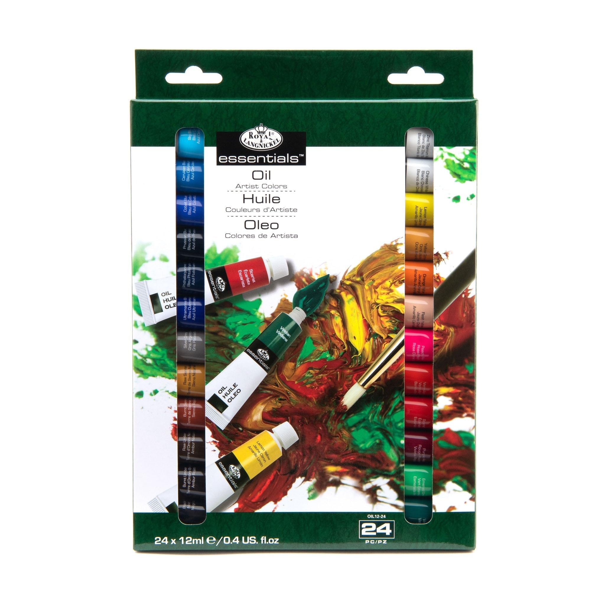 Royal & Langnickel Oil Painting Colour Set - 24 Tubes x 12ml | Highly Pigmented | Medium Viscosity 1