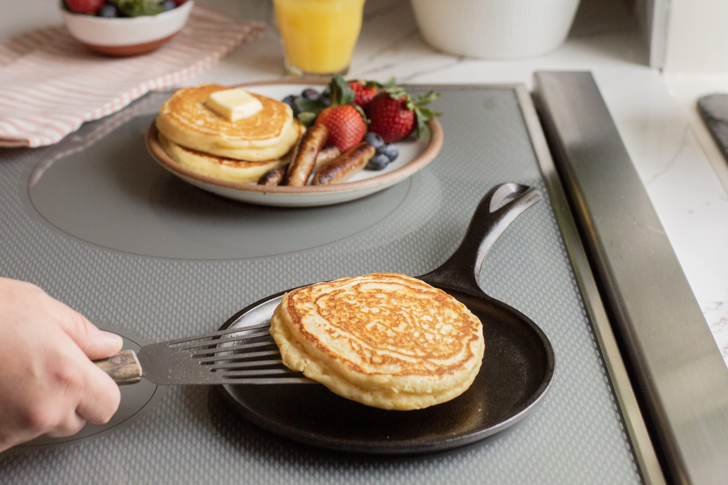 Lodge Cast Iron Rectangular Griddle - 10.5 Inch | Pre-Seasoned | Natural Non-Stick 5