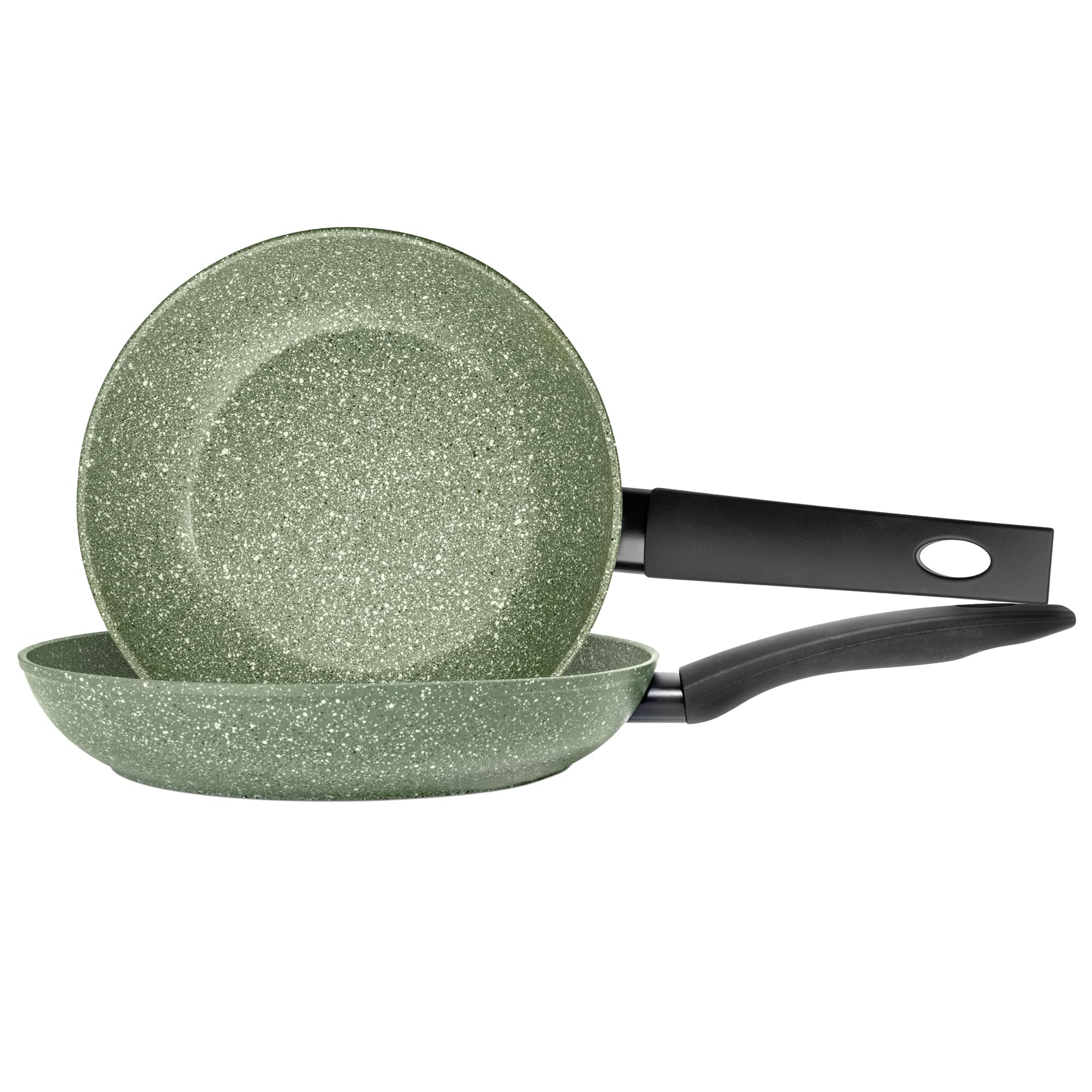 Prestige Eco Non-Stick Frying Pan Set of 2 - Induction Ready, Green Aluminium 1