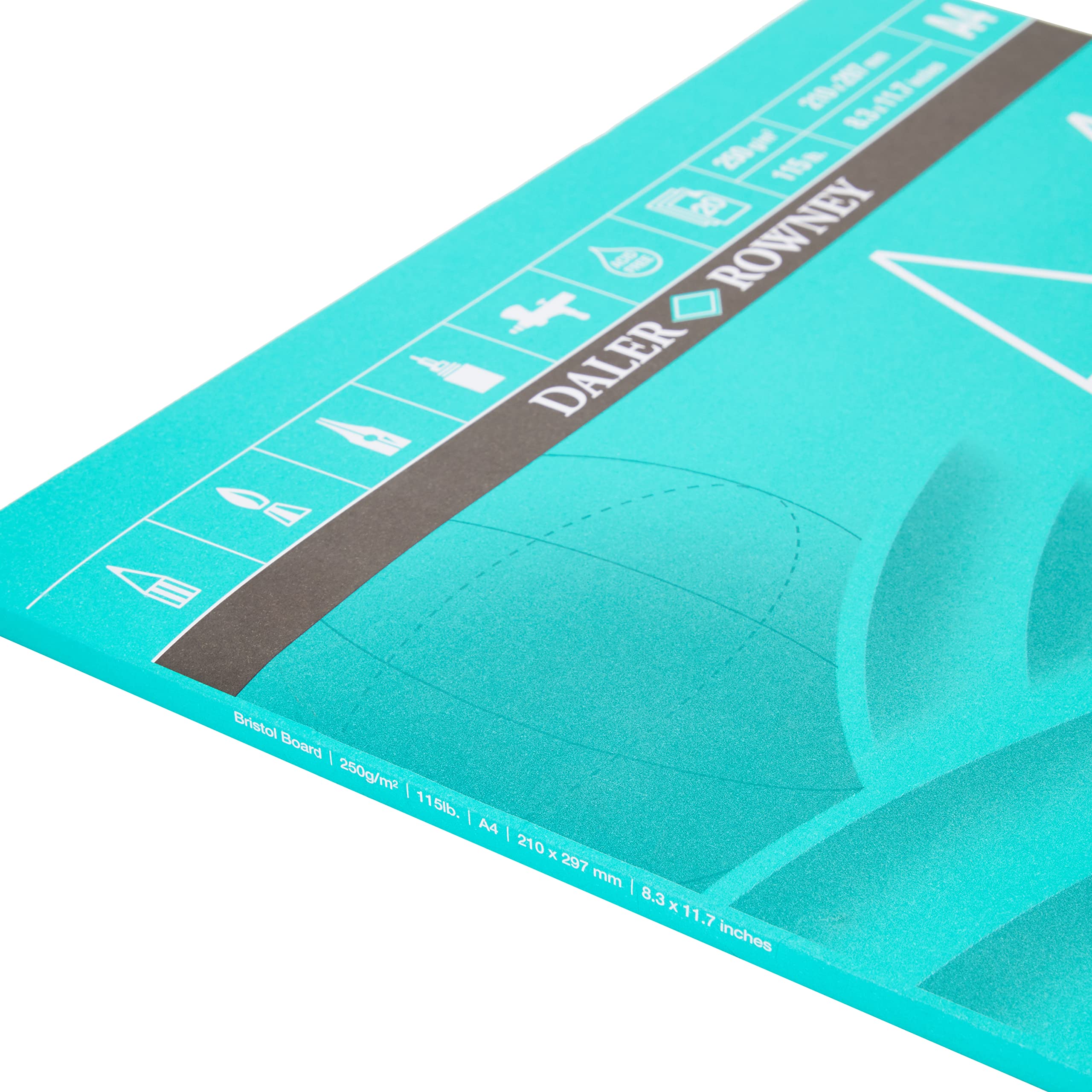 Daler Rowney Graphic Series Smooth Surface Bristol Board Pad | A4 | 250 gsm | 20 Sheets 3