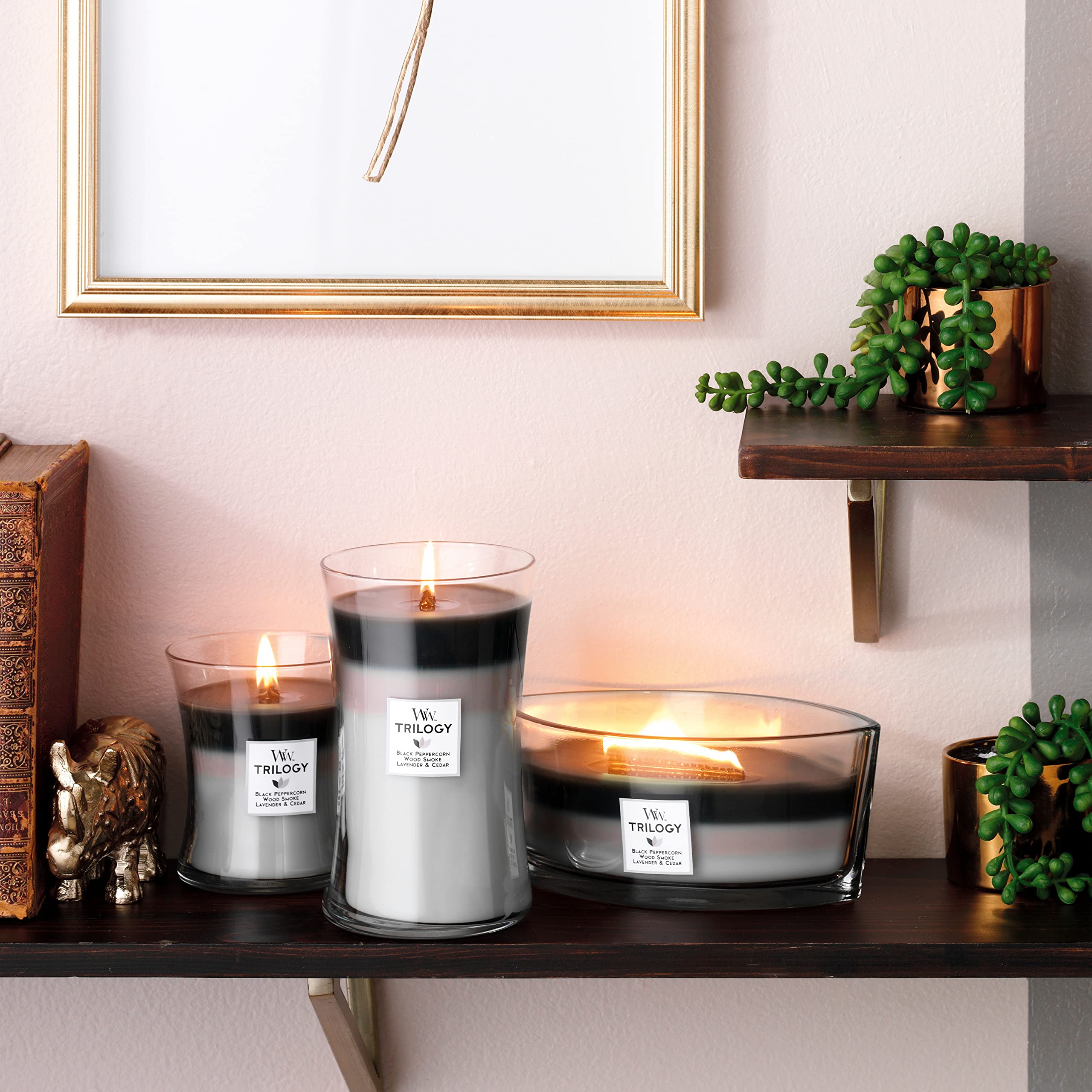 WoodWick Ellipse Trilogy Scented Candle Set - Warm Woods | Crackling Wooden Wick | Up to 50 Hours Burn Time 7