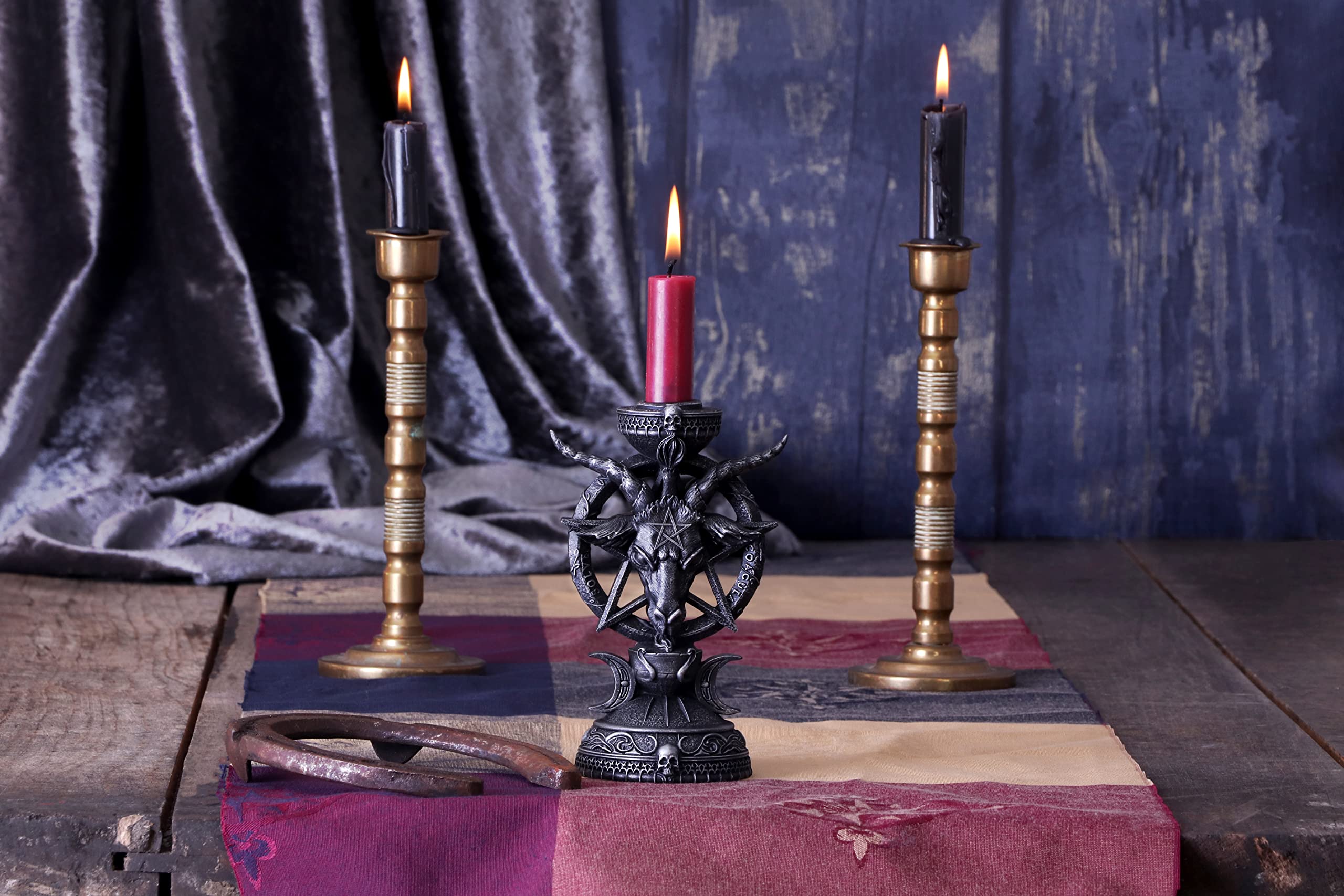 Nemesis Now Light of Baphomet Candle Holder - Resin, Black, 15.5cm Height 5