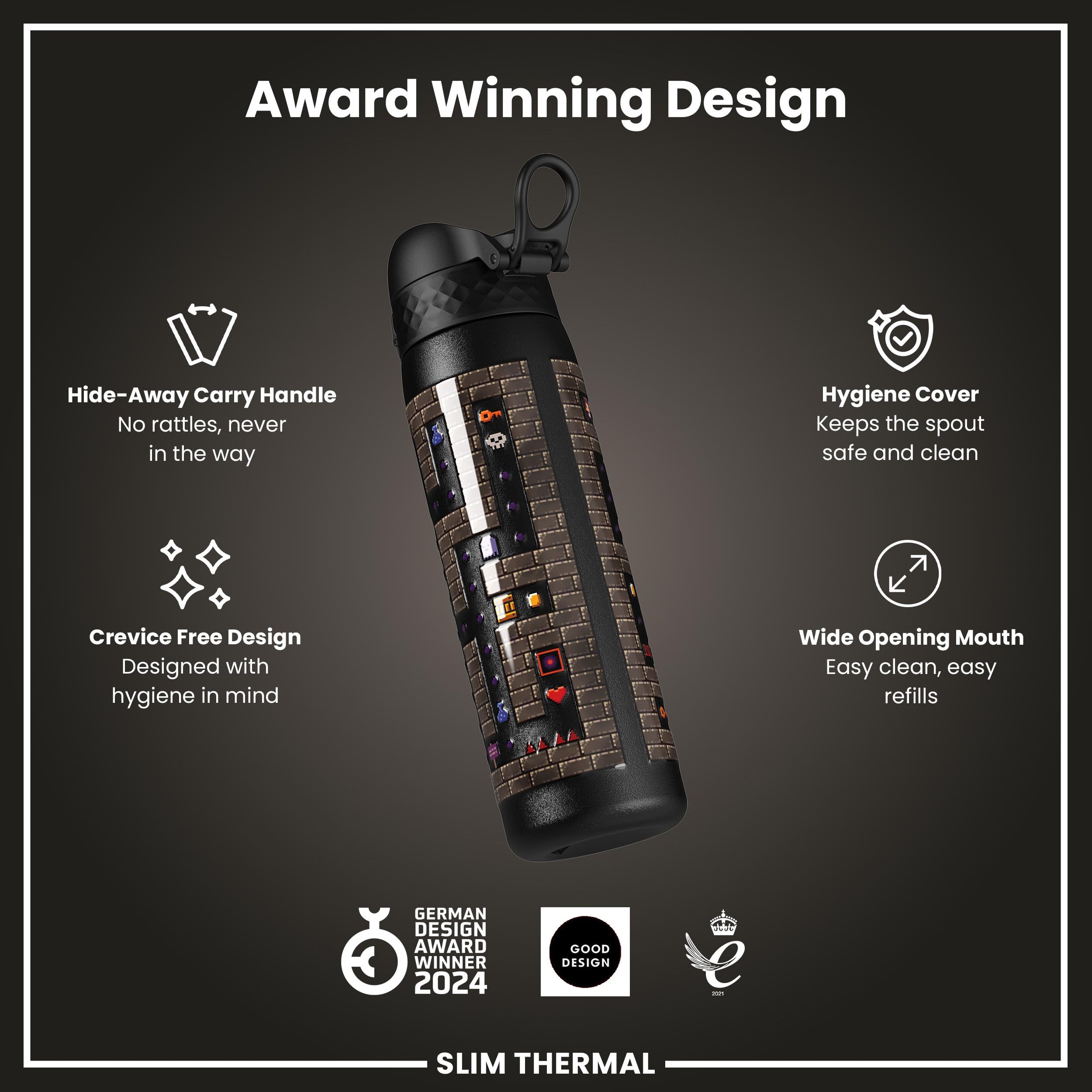 Ion8 Vacuum Insulated Steel Water Bottle - 500 ml/17 oz | Leak Proof | Gamer Color 6