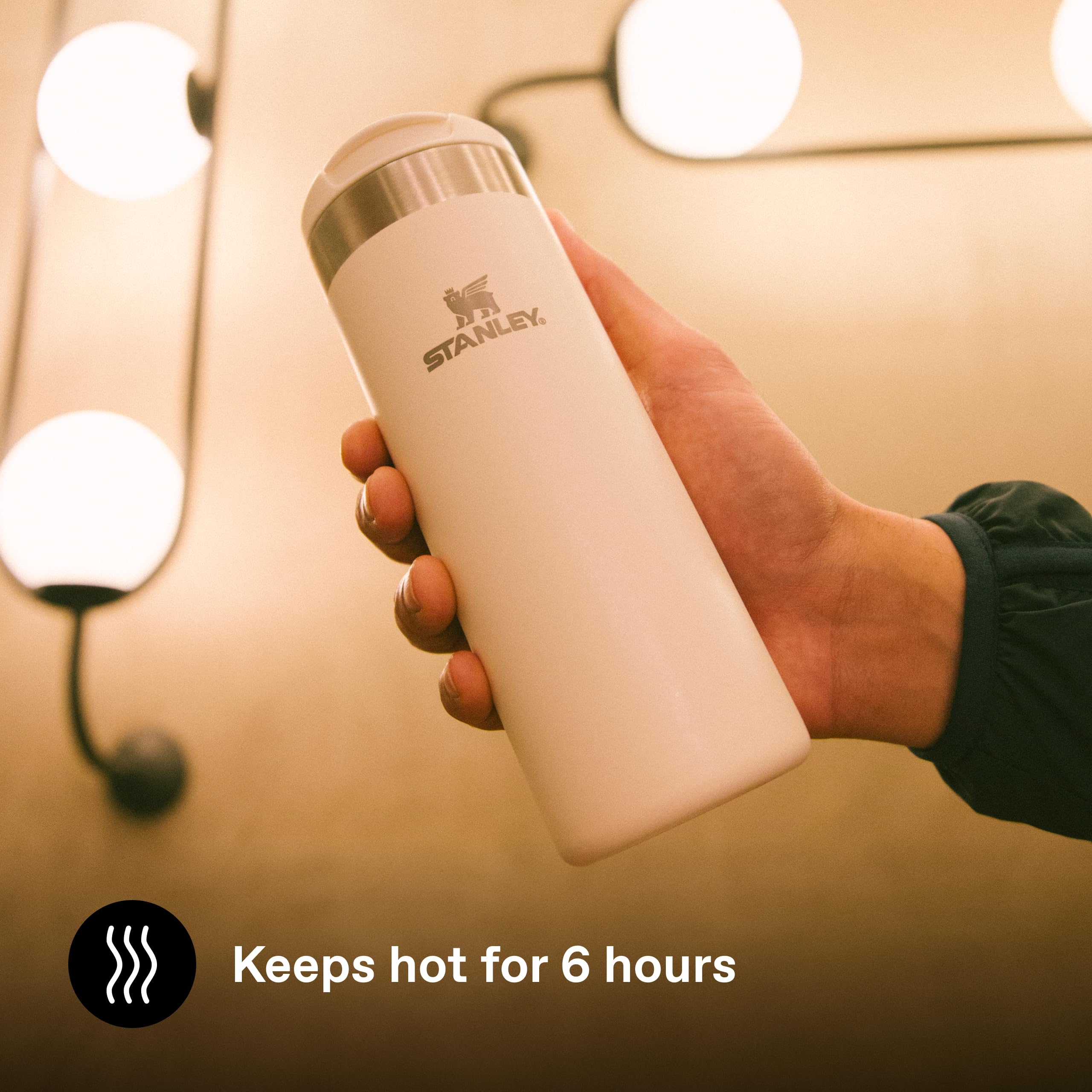 STANLEY Aerolight Transit Travel Mug 0.47L | 6 Hrs Hot, 8 Hrs Cold | Leakproof | Cream Gloss 4