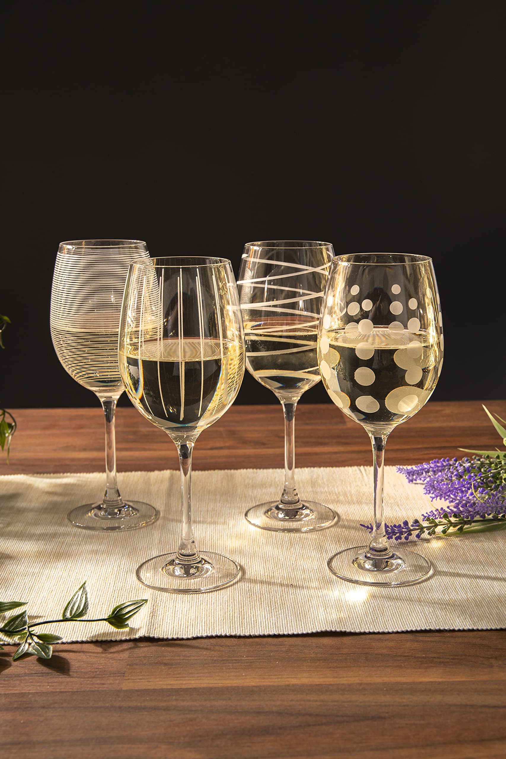 MIKASA Cheers Set of 4 Crystal White Wine Glasses | 450 ml (15 fl oz) Capacity | Dishwasher Safe 4