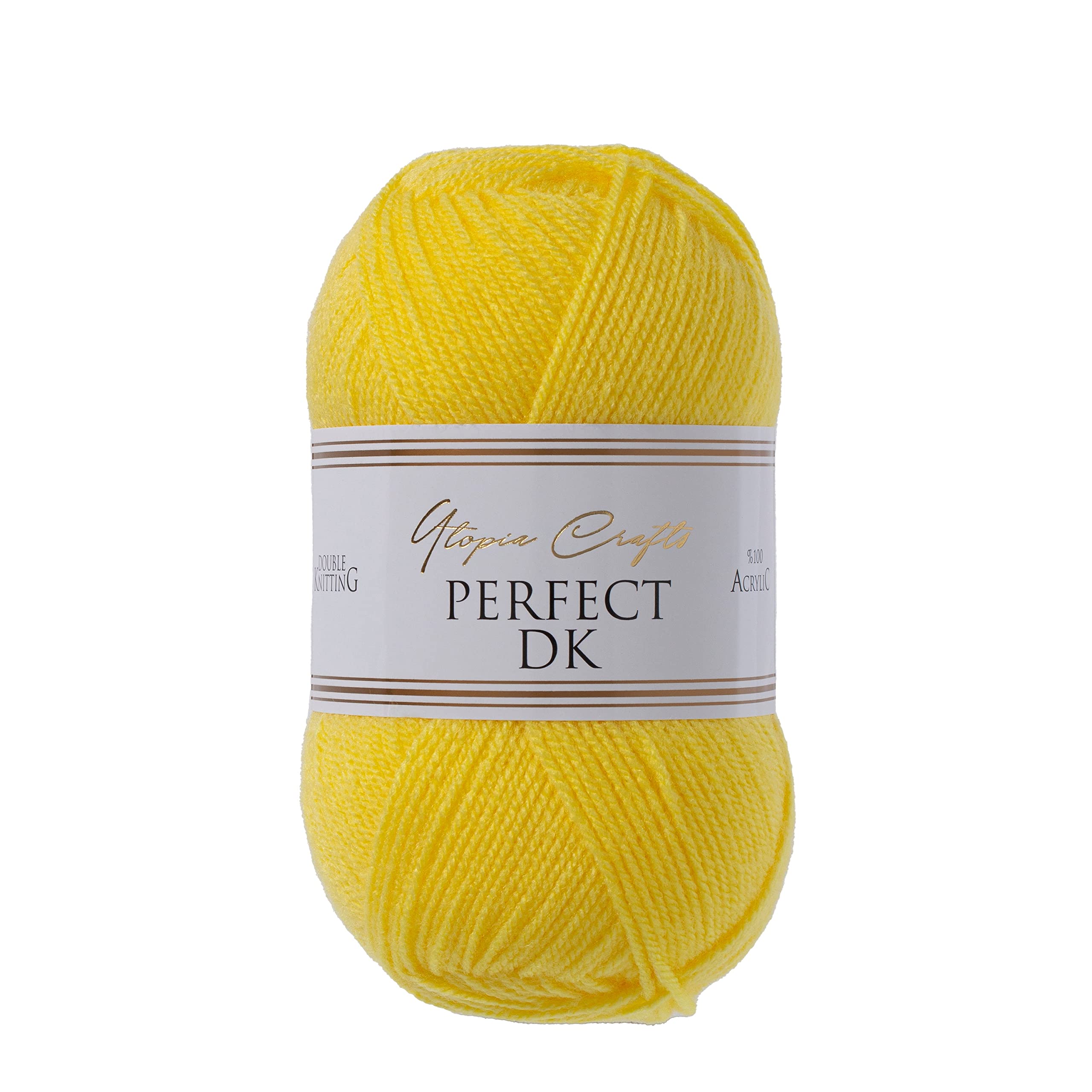 Utopia Crafts DK Double Knitting Yarn - 100% Acrylic, 100g Skein | Yellow Corn 1