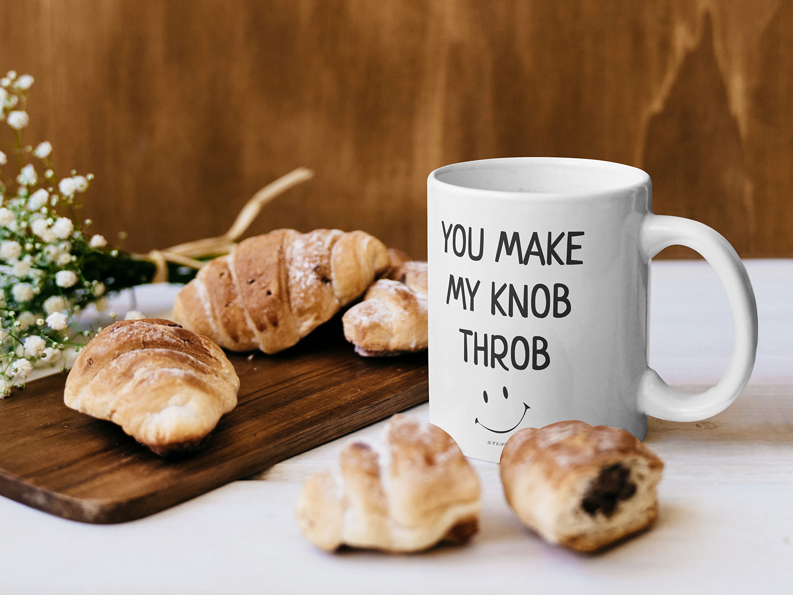 Stuff4 Funny Valentine's Day Coffee Mug - You Make My Knob Throb | 11oz Ceramic | Dishwasher Safe 2