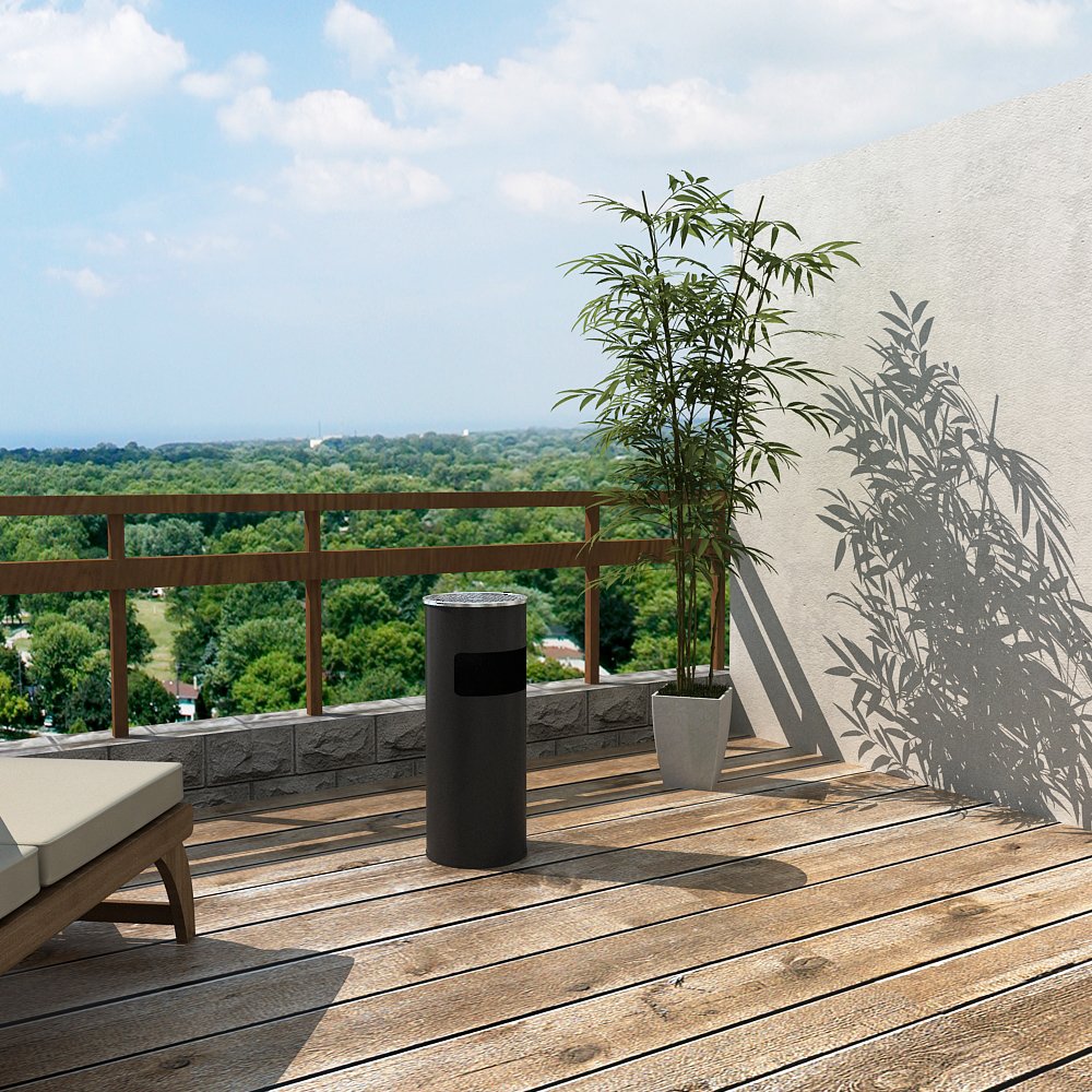 SONGMICS Outdoor Stainless Steel Waste Separation System with Ashtray | Black | 30L Capacity 2