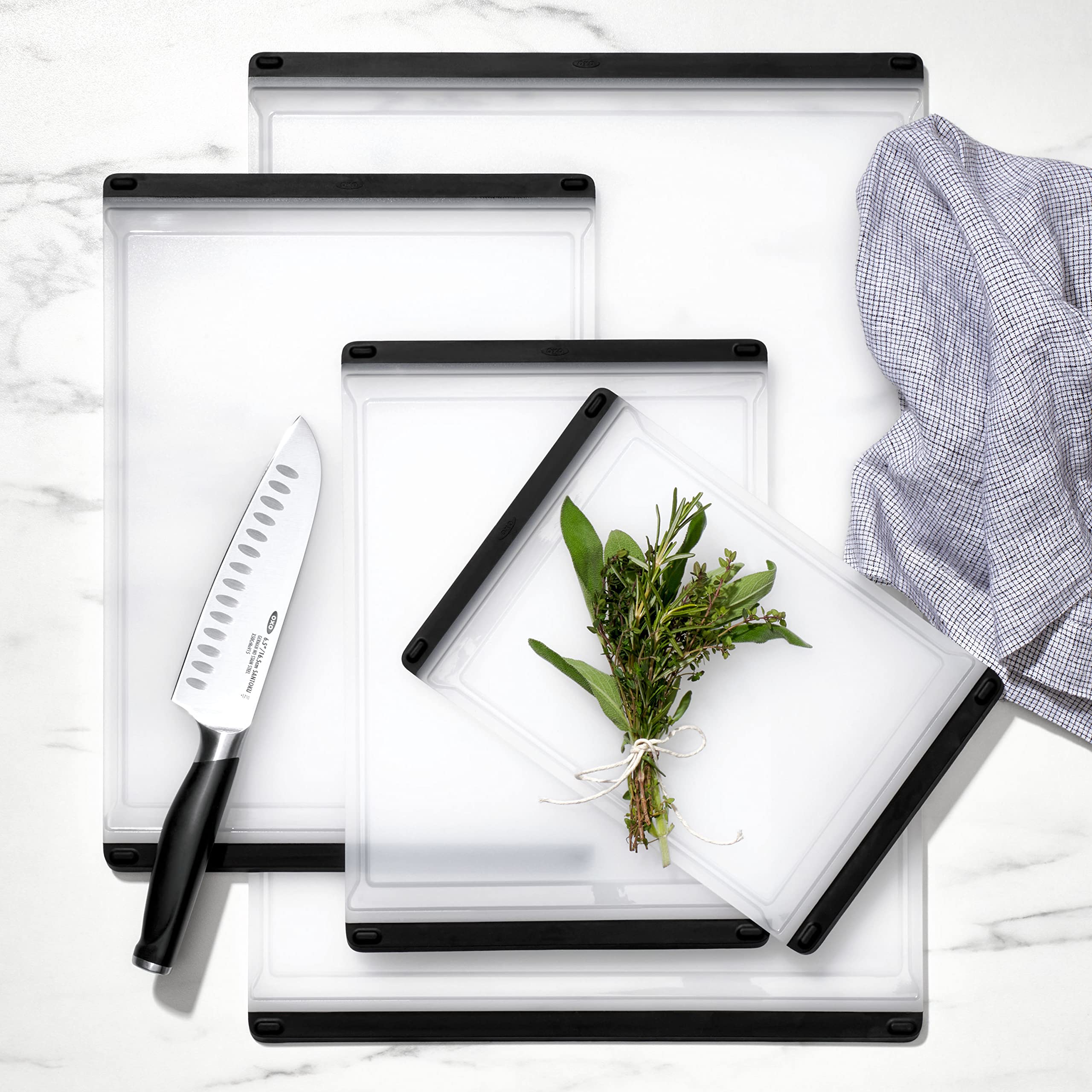 OXO Good Grips Prep Cutting Board - Compact 18.3cm x 27.3cm | Double-Sided Plastic | Dishwasher Safe 7