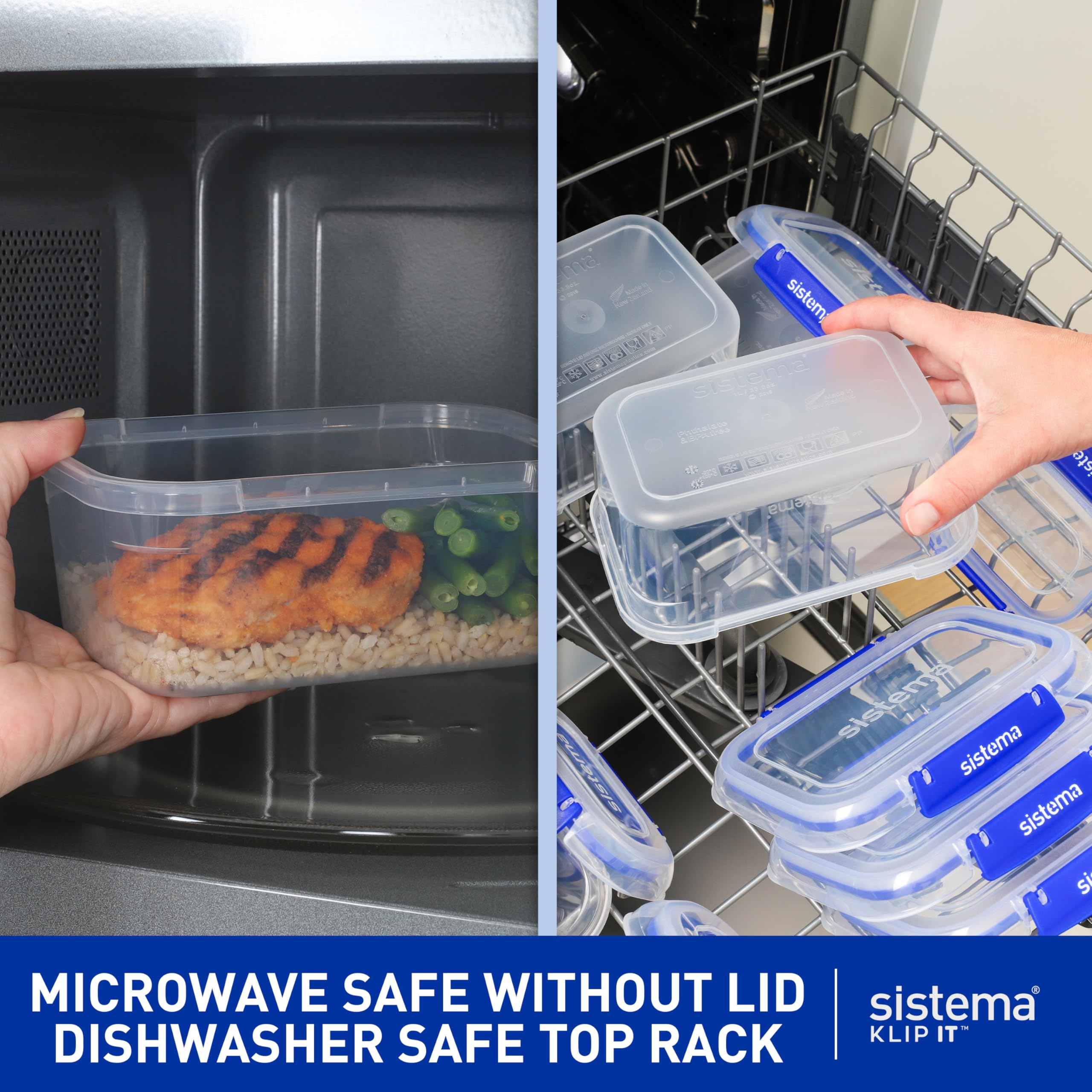 Sistema KLIP IT Food Storage Containers - 18 Count Airtight & Stackable Set | Teal Plastic 5