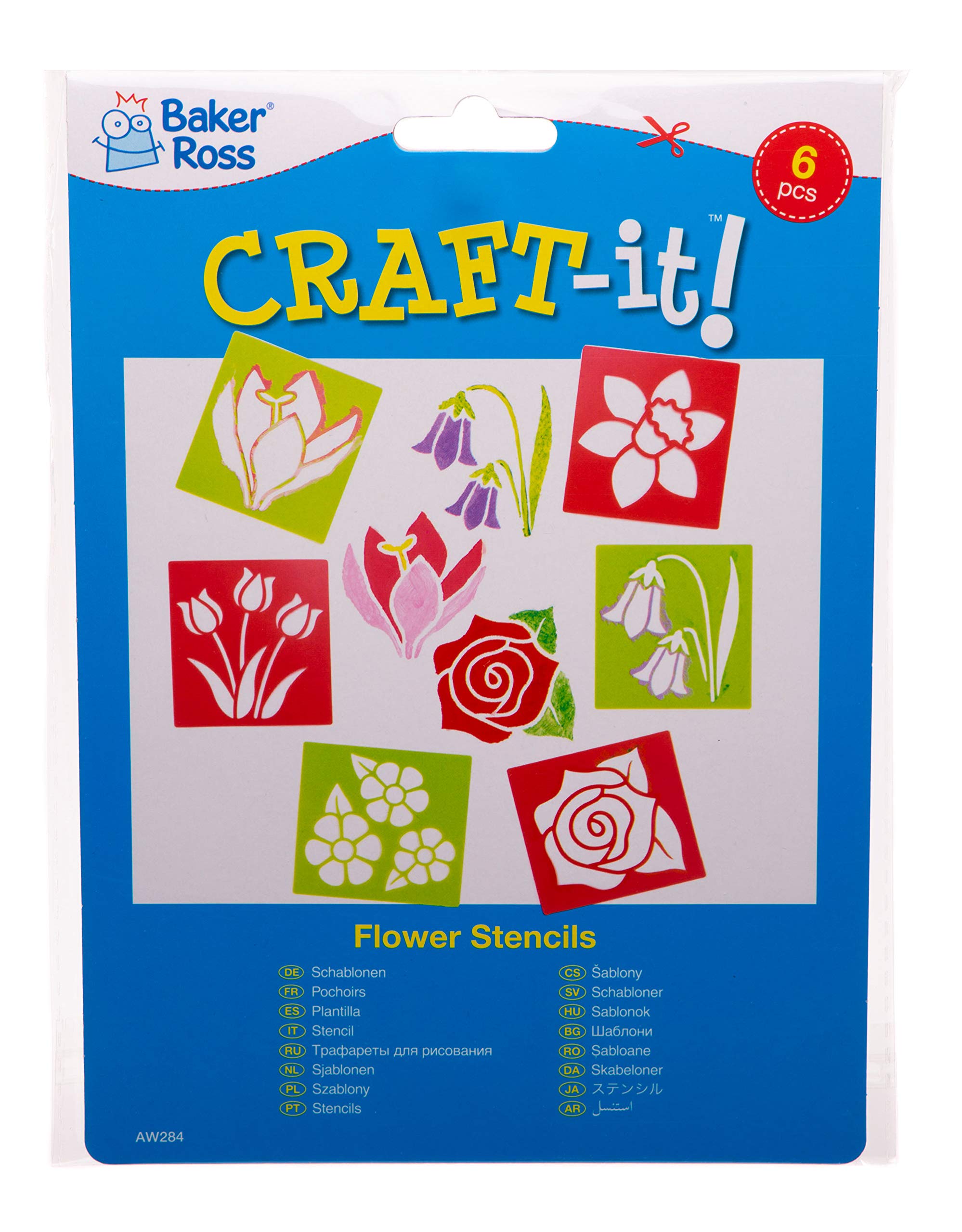 Baker Ross Flower Stencils - Pack of 6, Easter Crafts for Kids | 15cm x 14cm 5