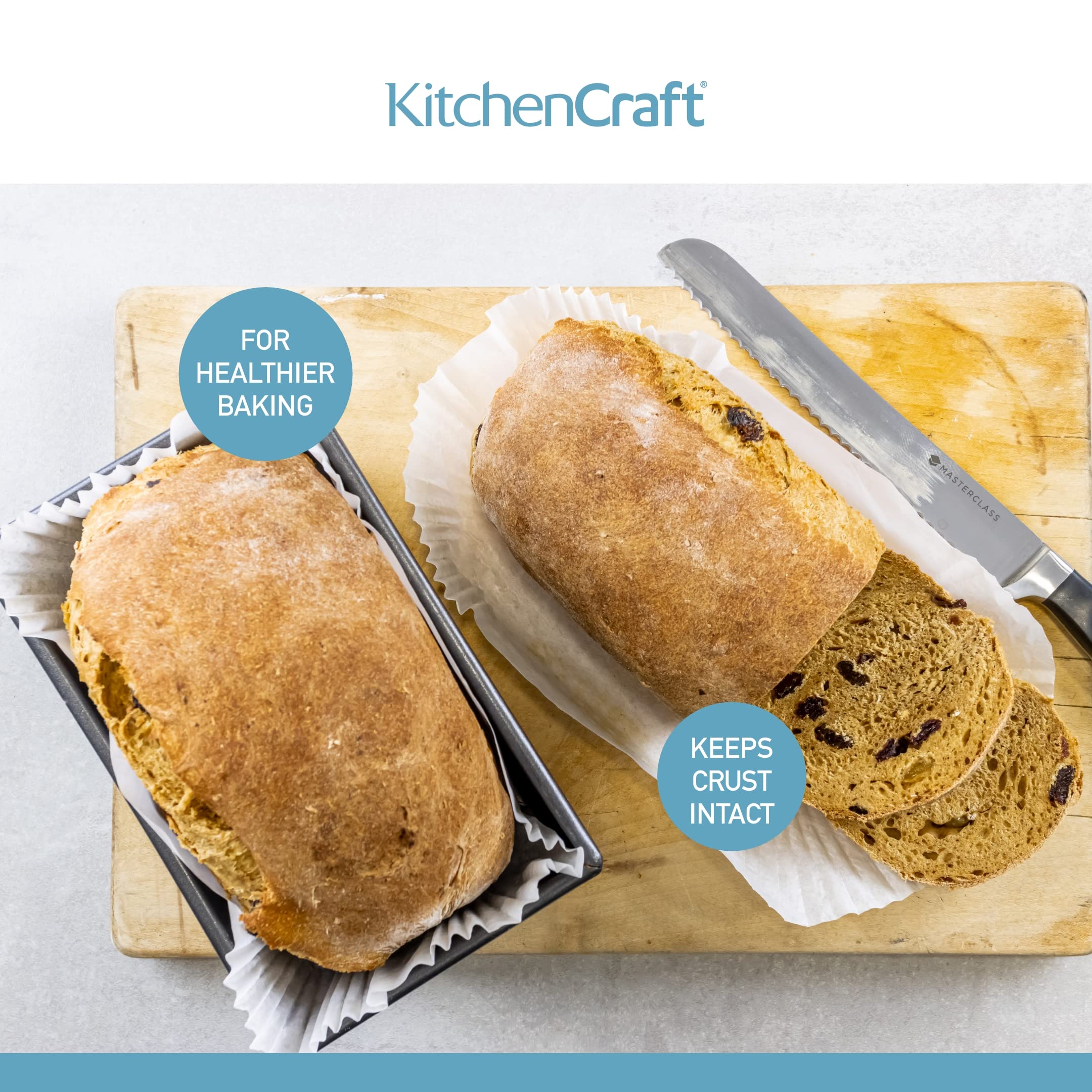KitchenCraft Non-Stick Loaf Tin Liners - Pack of 40 | Fits 2lb Tins | Heatproof to 250°C 5