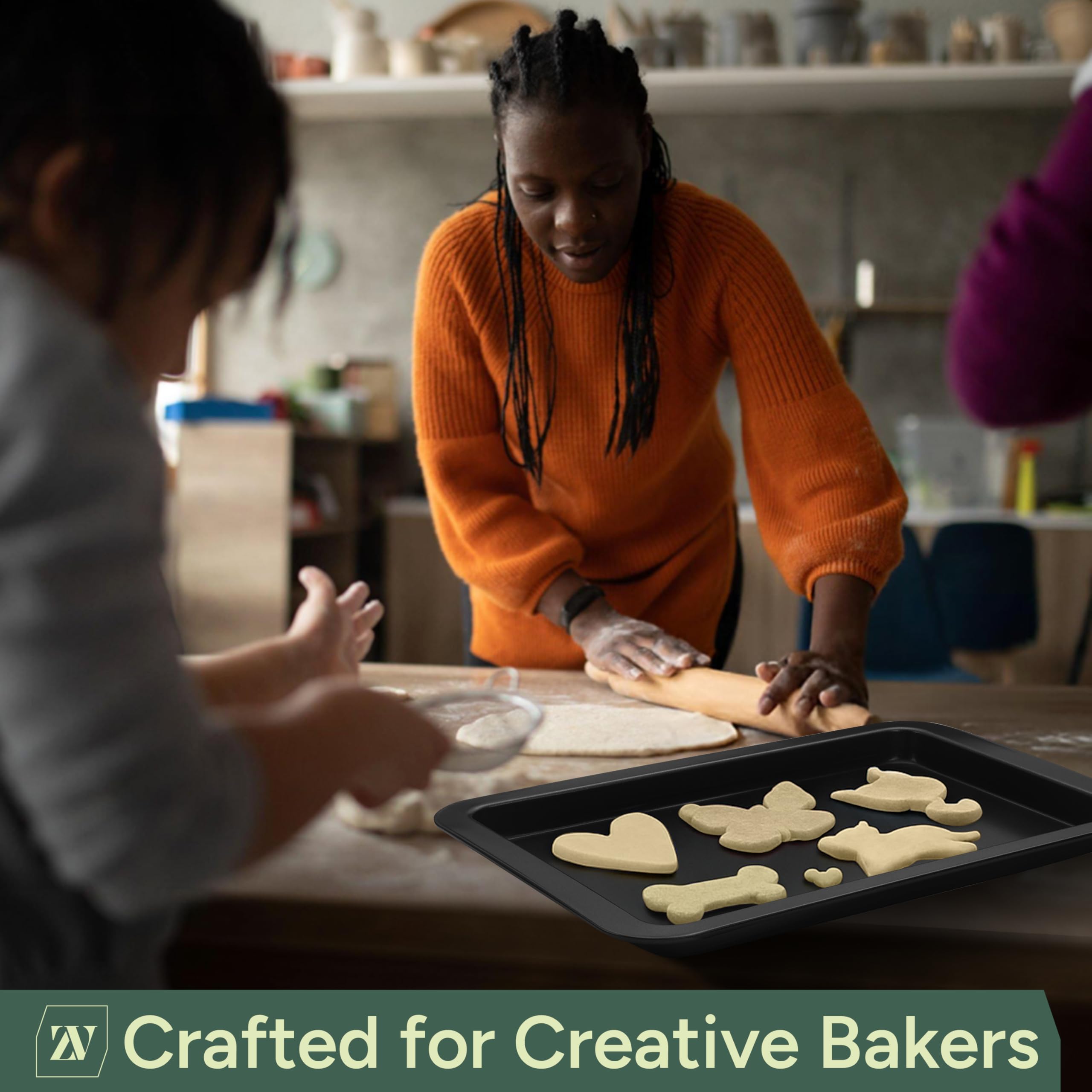 Zuvo Carbon Steel Baking Sheets - 3 Pack Non-Stick Oven Trays | 32cm 5