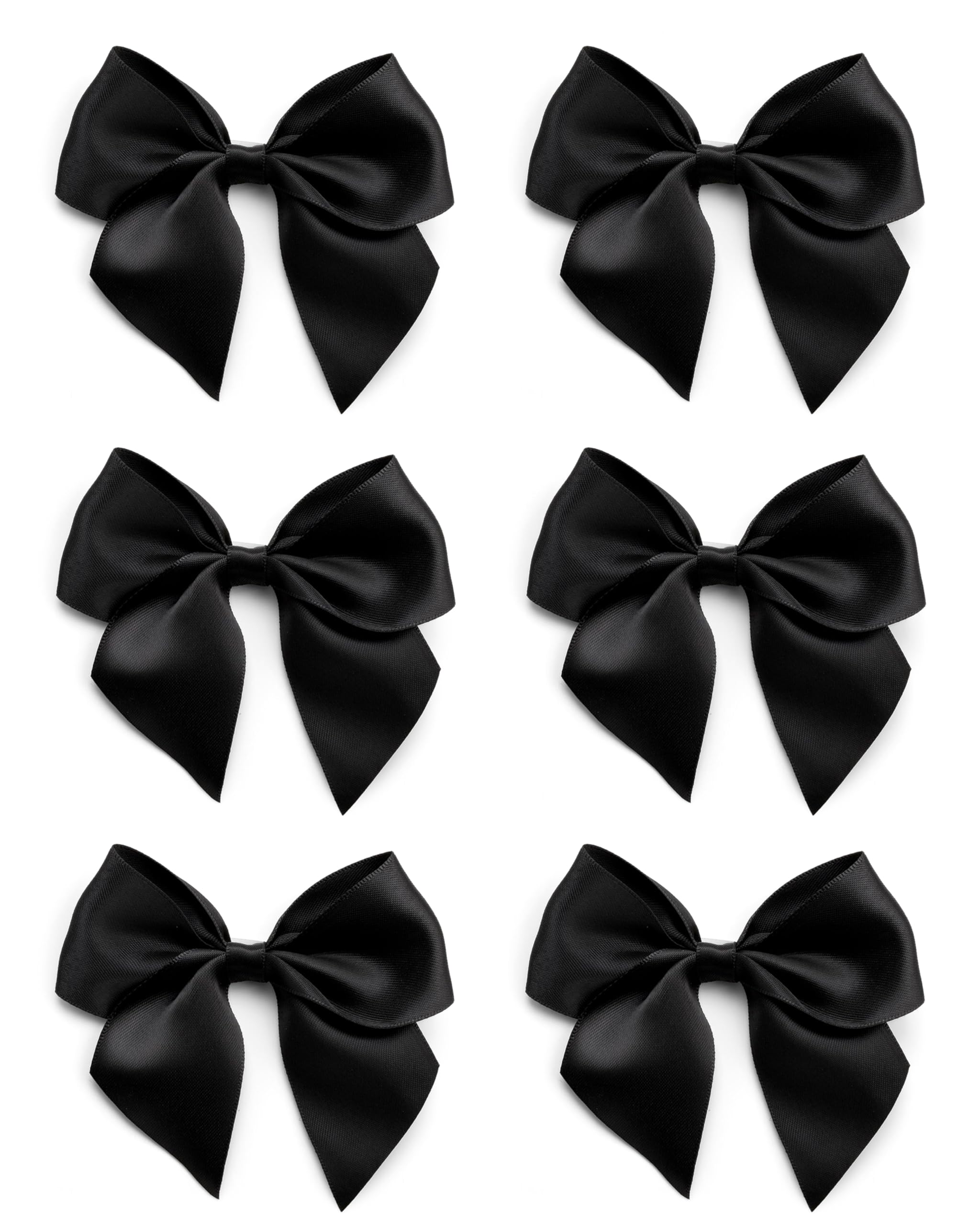 Italian Options Large Satin Self-Adhesive Bows - Black, 10 cm, 6 Pack | Gift Wrapping & Crafting 1