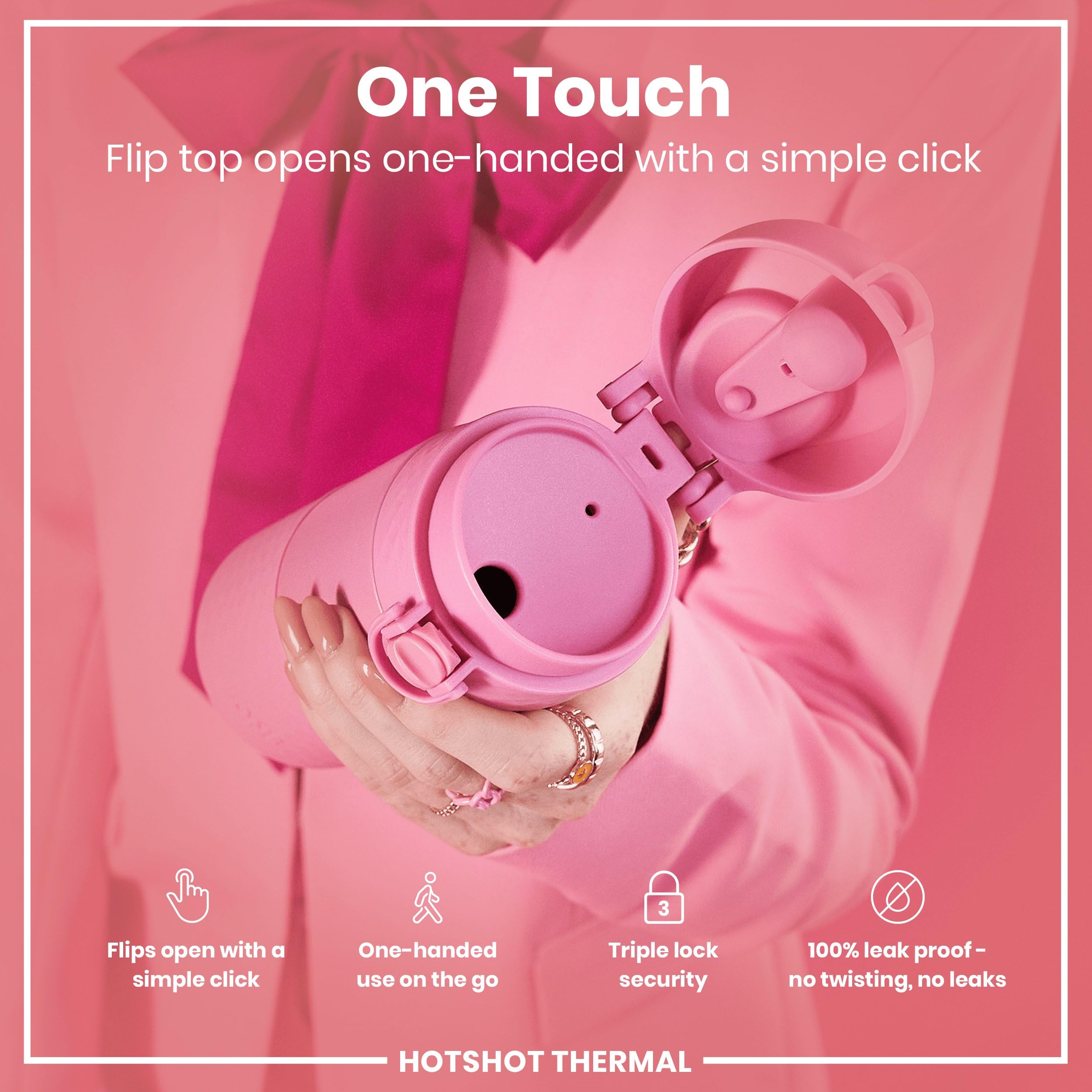 Ion8 Hotshot Insulated Travel Mug - 360 ml, Rose Bloom, Leak Proof, Dishwasher Safe 4