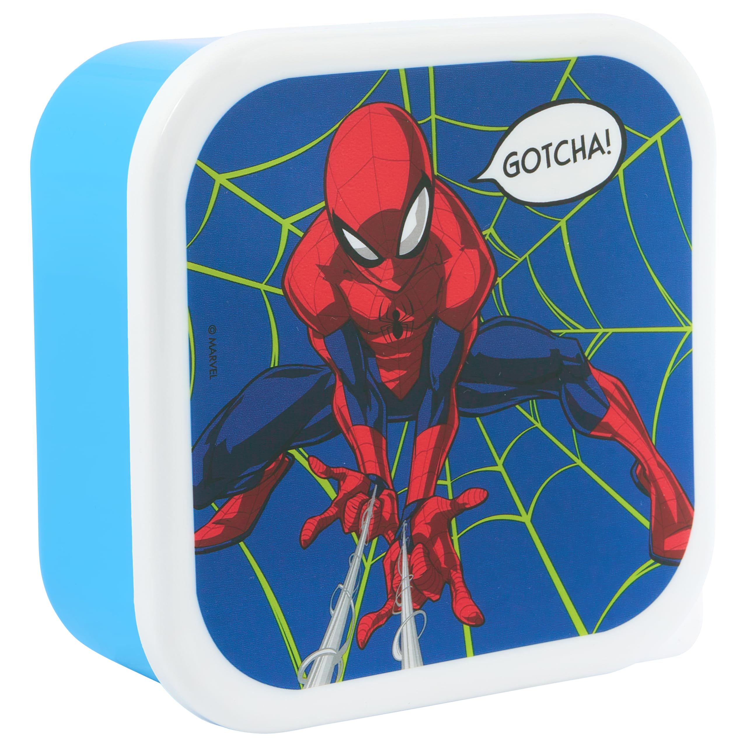 Marvel Spider-Man Amazing Stackable Lunch Boxes - Set of 3 | Red & Blue | Polypropylene 3