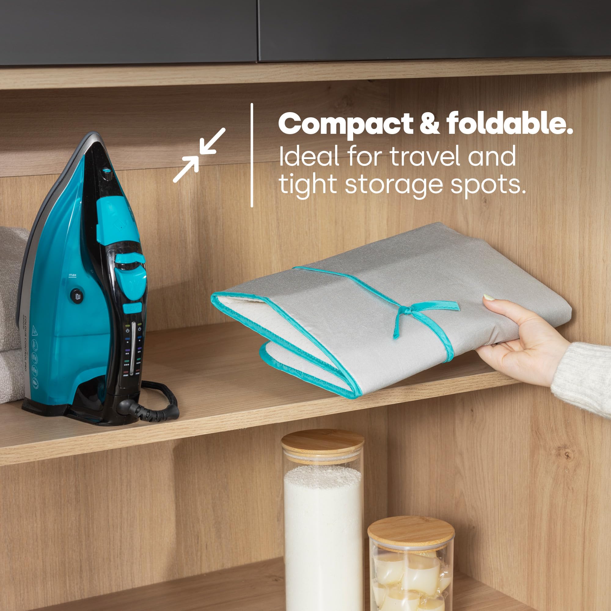 LIVIVO Travel Iron Mat with Silicone Rest Pad | Compact & Lightweight | L82cm x W48cm 4