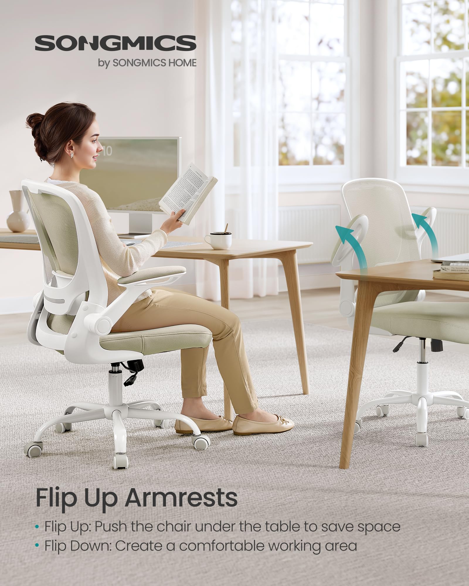SONGMICS Ergonomic Mesh Desk Chair - Adjustable Lumbar & Head Support | 120 kg Capacity 3